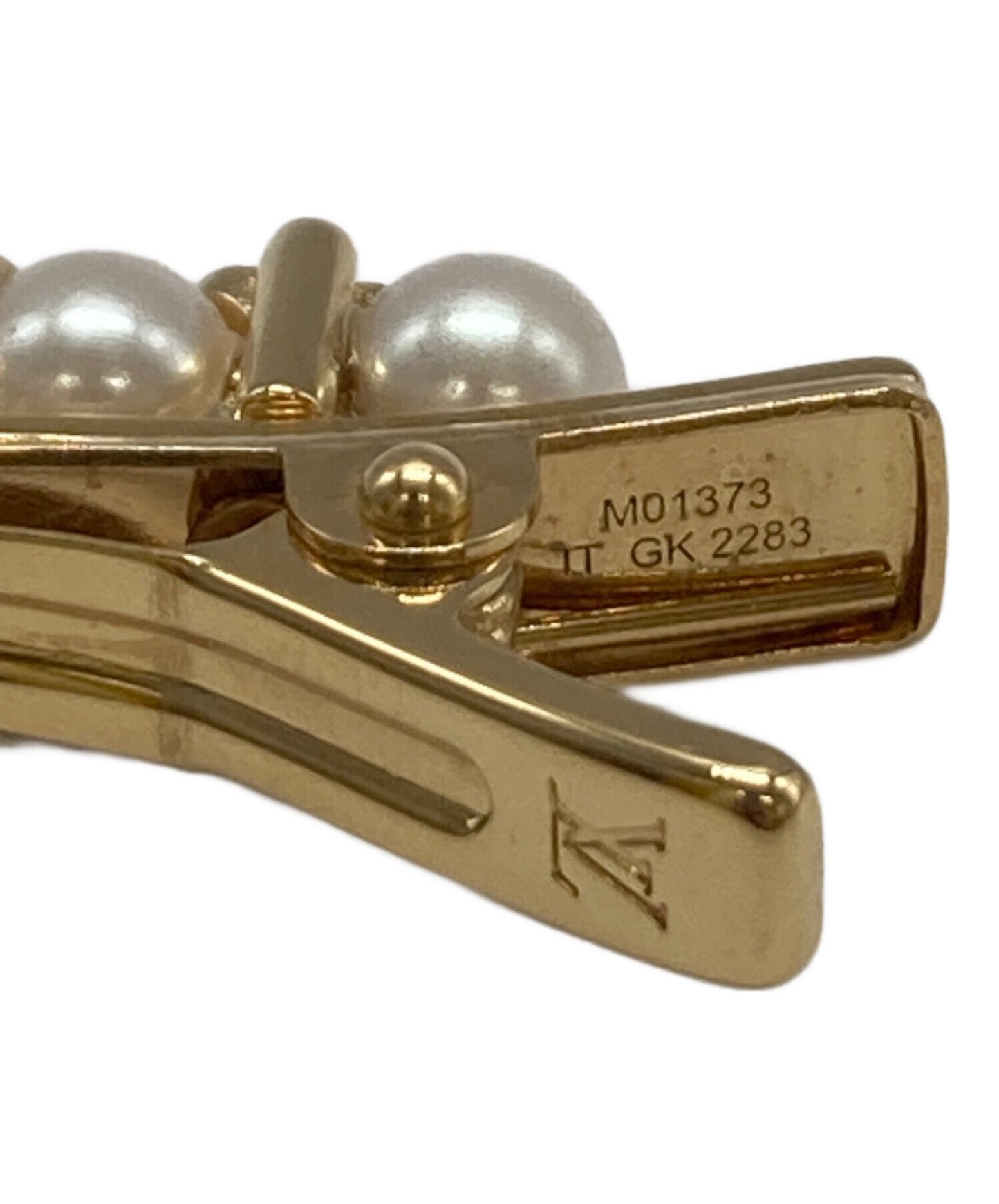 [Pre-owned] LOUIS VUITTON Barrette Minigram Pearl/Hair accessory M01373