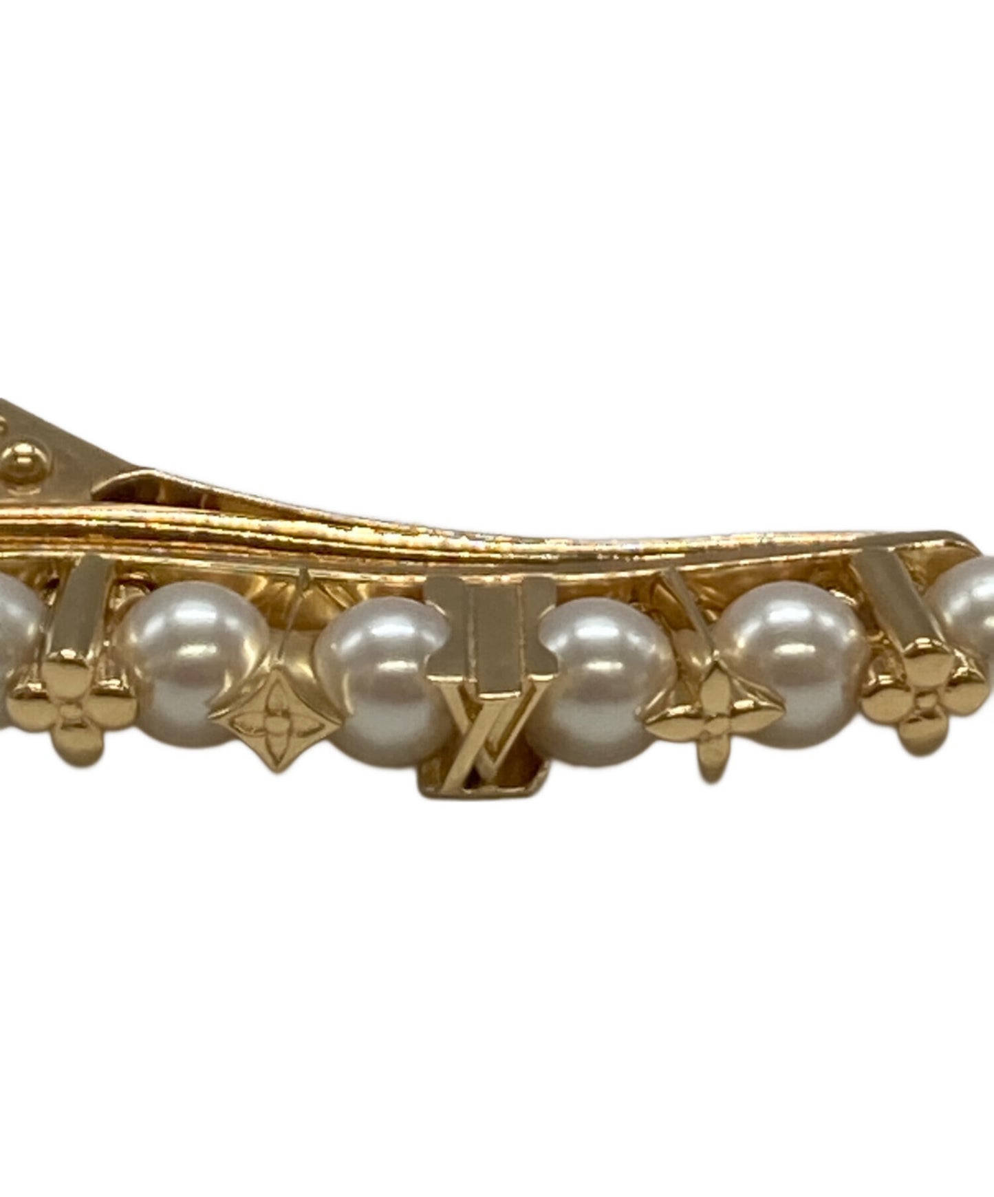 [Pre-owned] LOUIS VUITTON Barrette Minigram Pearl/Hair accessory M01373