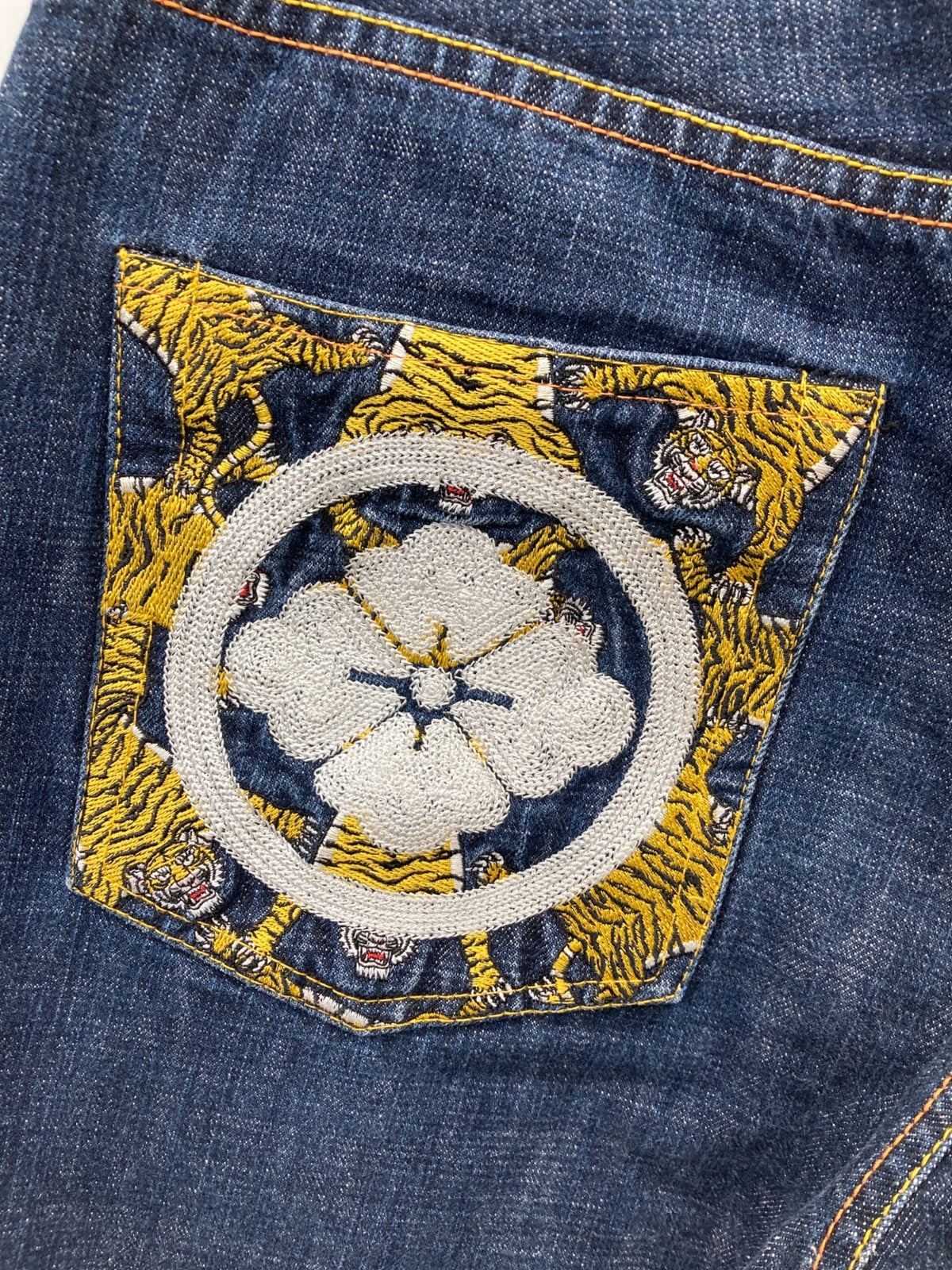 [Pre-owned] EVISU Denim Pants with Family Crest Embroidery