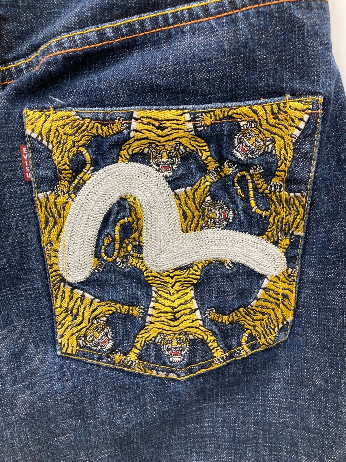 [Pre-owned] EVISU Denim Pants with Family Crest Embroidery