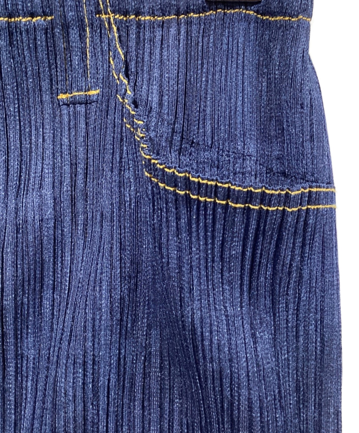 [Pre-owned] PLEATS PLEASE Denim Transfer Pleated Skirt PP75-JG021