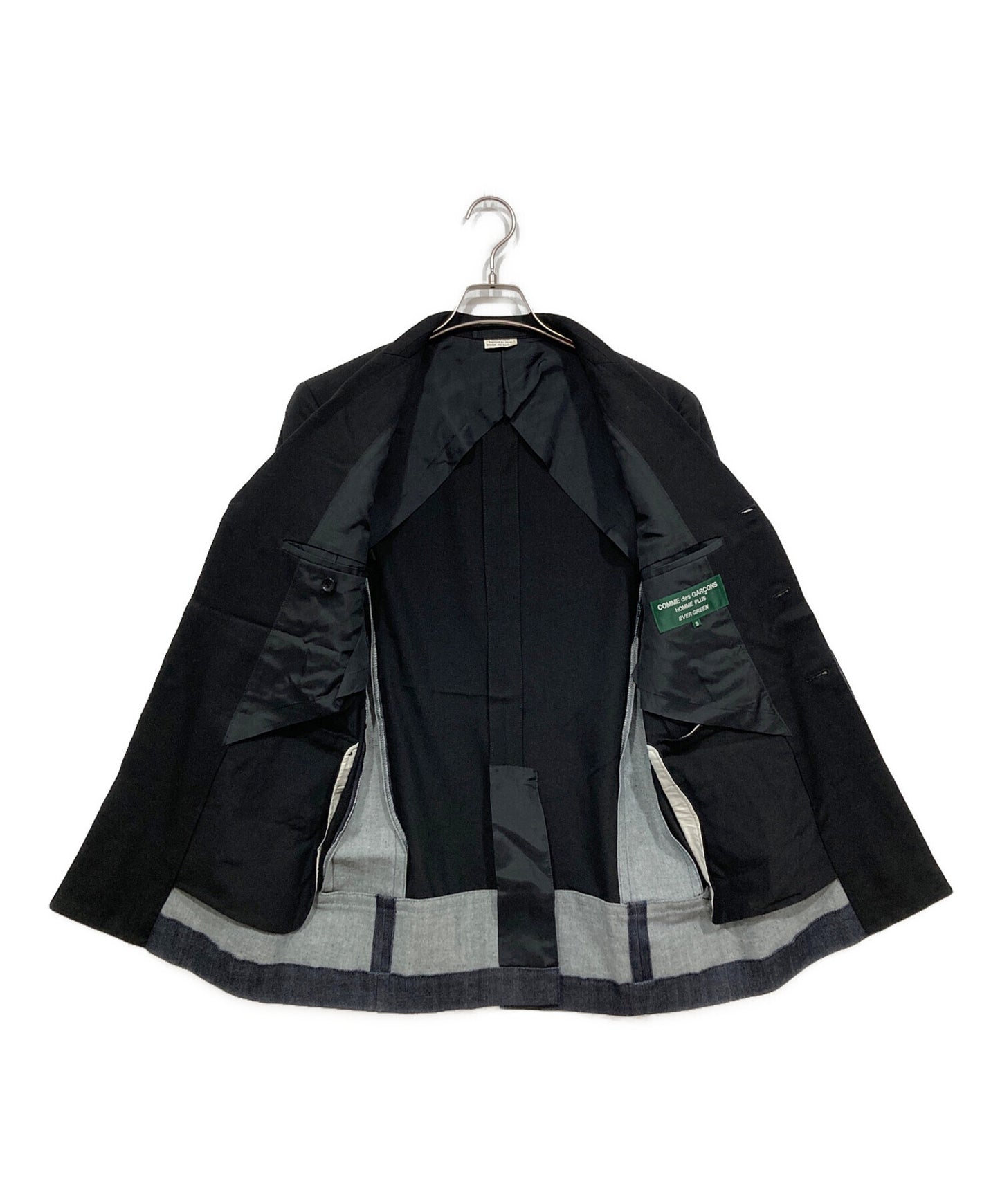 [Pre-owned] COMME des GARCONS HOMME PLUS  EVER GREEN Wool Gabardine Denim Docking Tailored Jacket PQ-J208