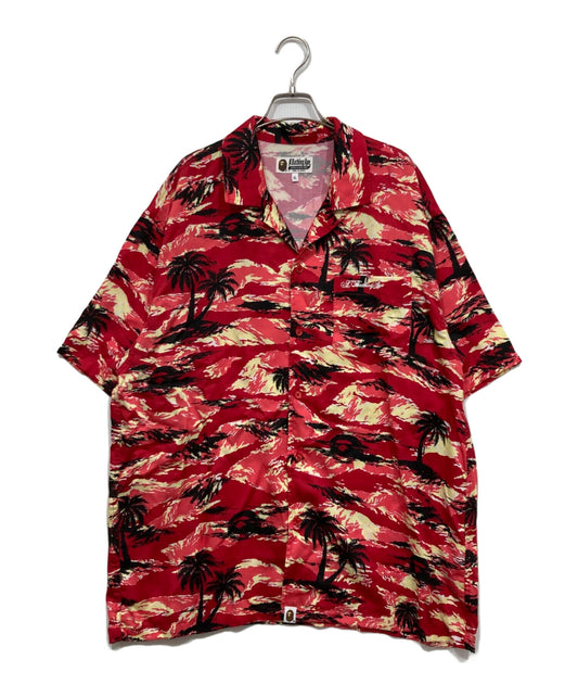[Pre-owned] A BATHING APE Camo palm tree open collar shirt 001SRL301306M