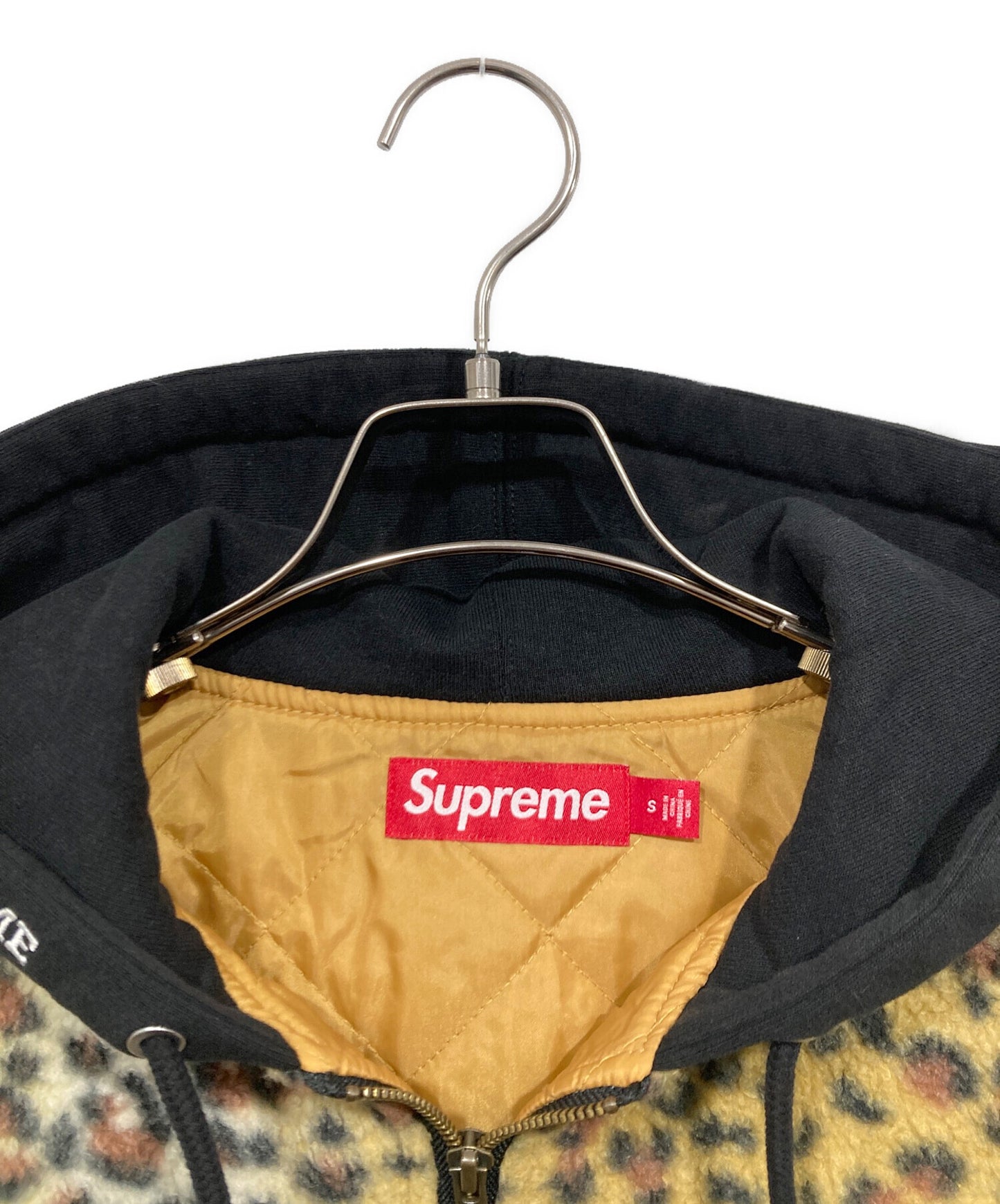 [Pre-owned] SUPREME Zip Jacket / Fleece Zip Up Hooded Shirt Leopard