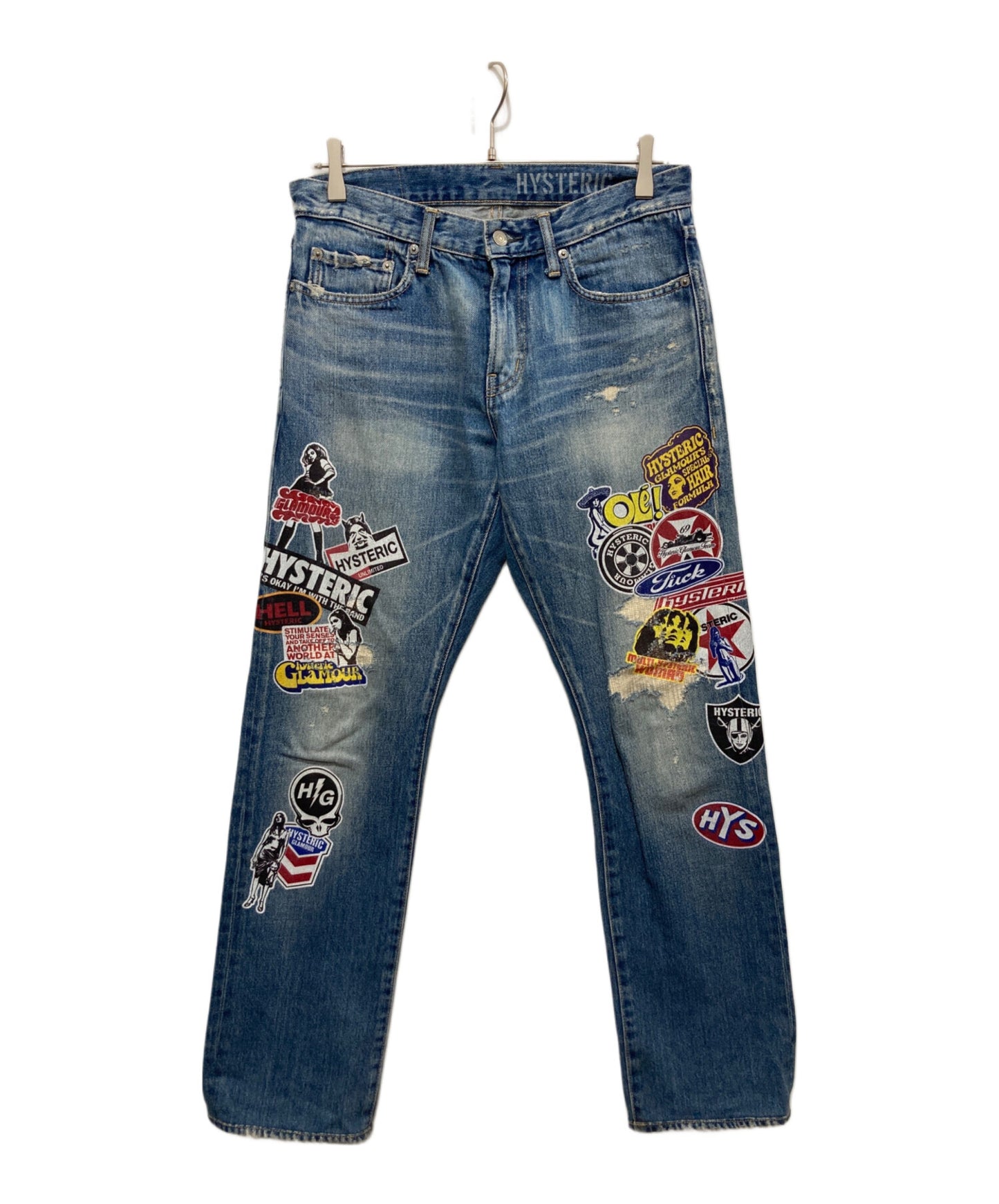 [Pre-owned] Hysteric Glamour Sticker print denim pants 02211AP15