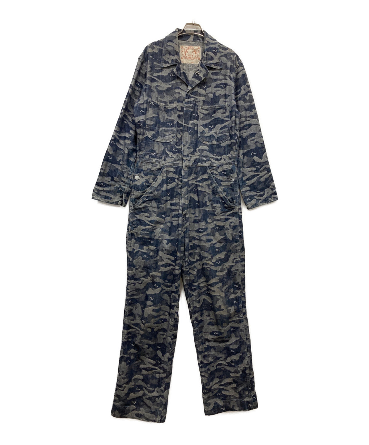 [Pre-owned] EVISU All-Over Print Denim Jumpsuit 1,200