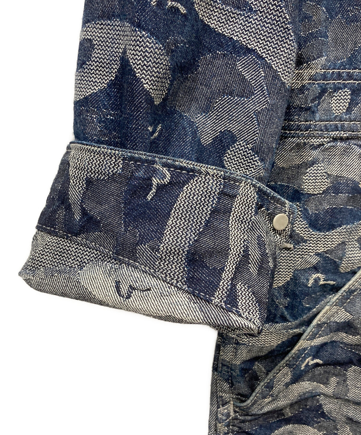 [Pre-owned] EVISU All-Over Print Denim Jumpsuit 1,200