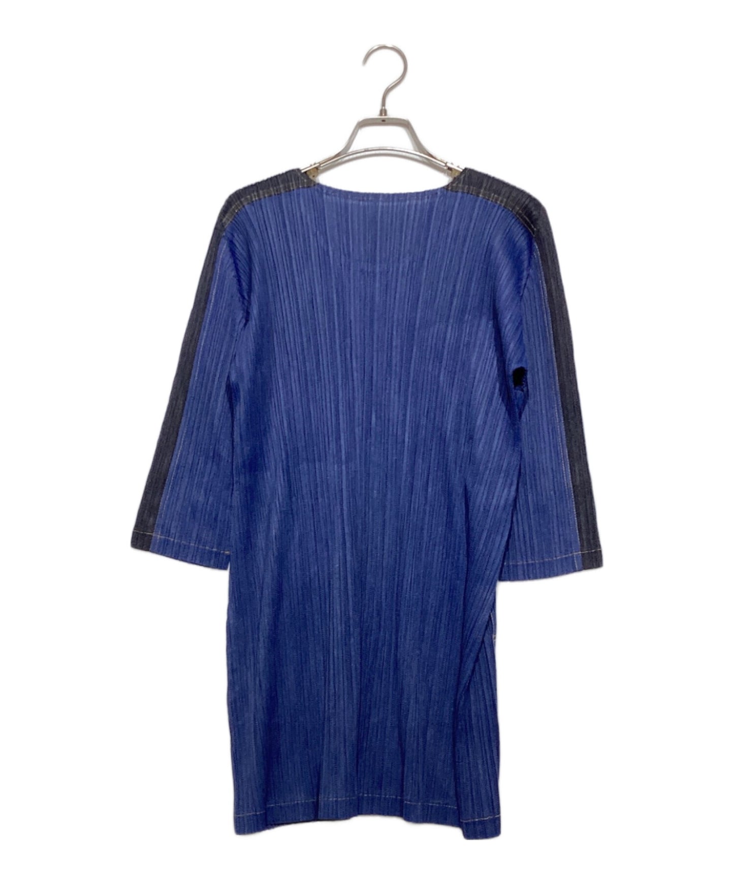 [Pre-owned] PLEATS PLEASE Denim Transfer Cubic Sleeve Tunic Dress PP33-JT674