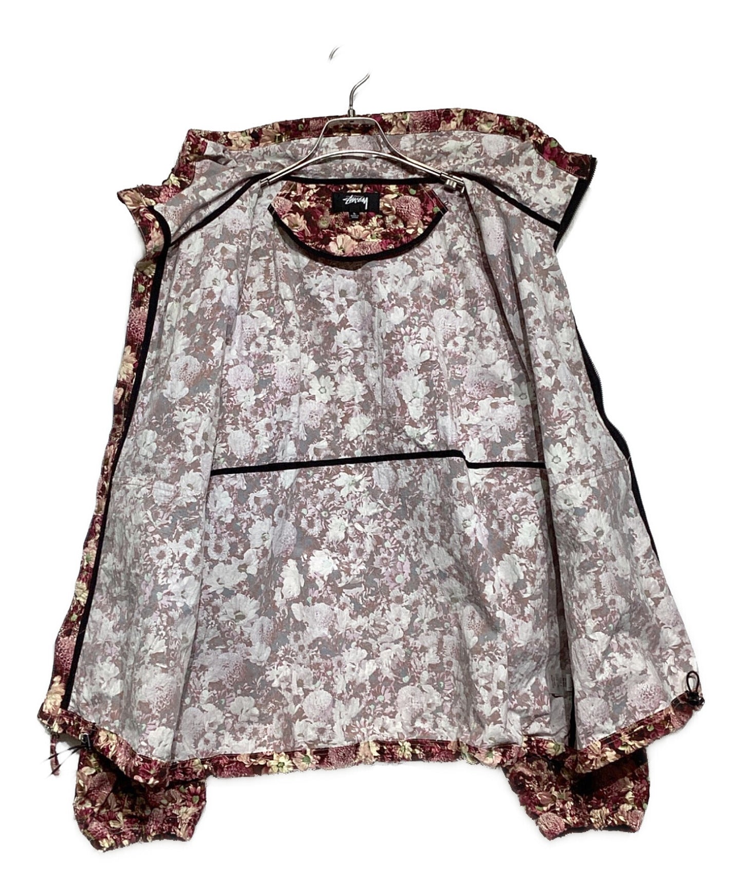 [Pre-owned] stussy Beach Shell Floral Nylon "Maroon 115728