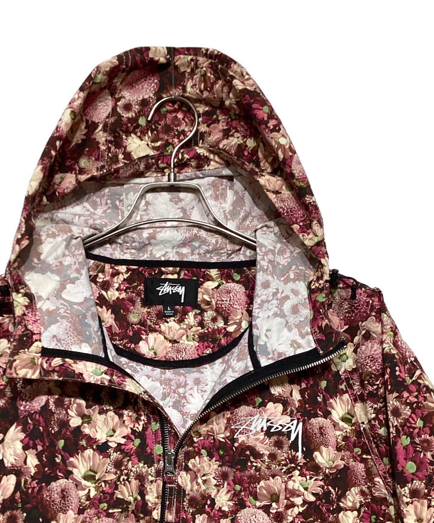 [Pre-owned] stussy Beach Shell Floral Nylon "Maroon 115728