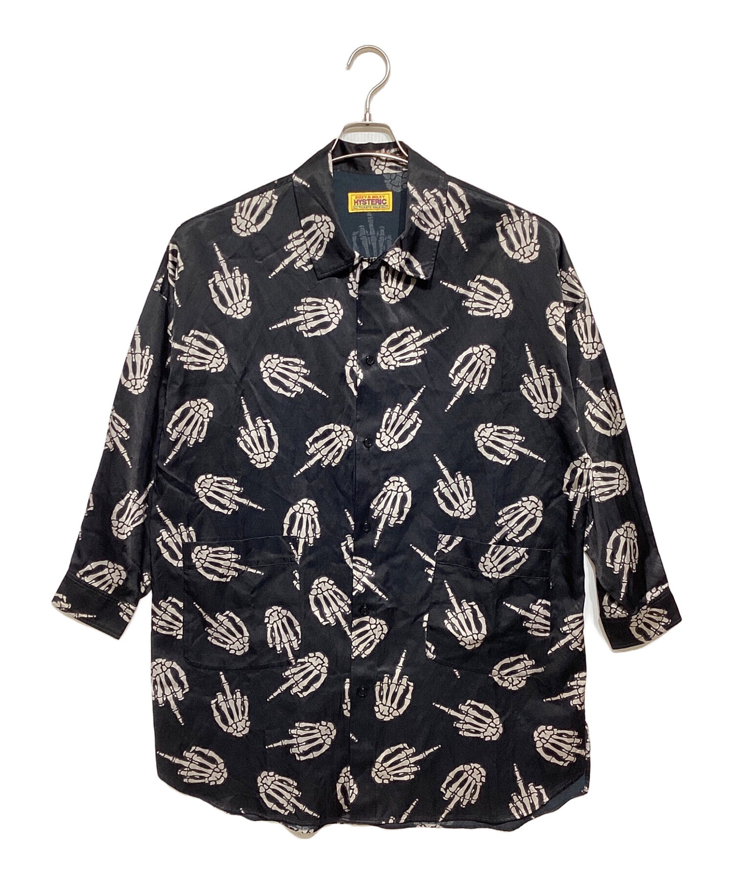 [Pre-owned] Hysteric Glamour MIDDLE FINGER pattern oversized shirt dress 01213AO05