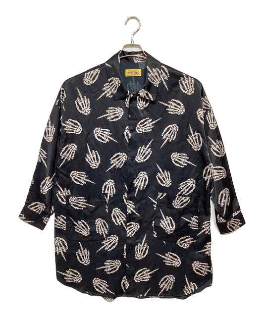 [Pre-owned] Hysteric Glamour MIDDLE FINGER pattern oversized shirt dress 01213AO05