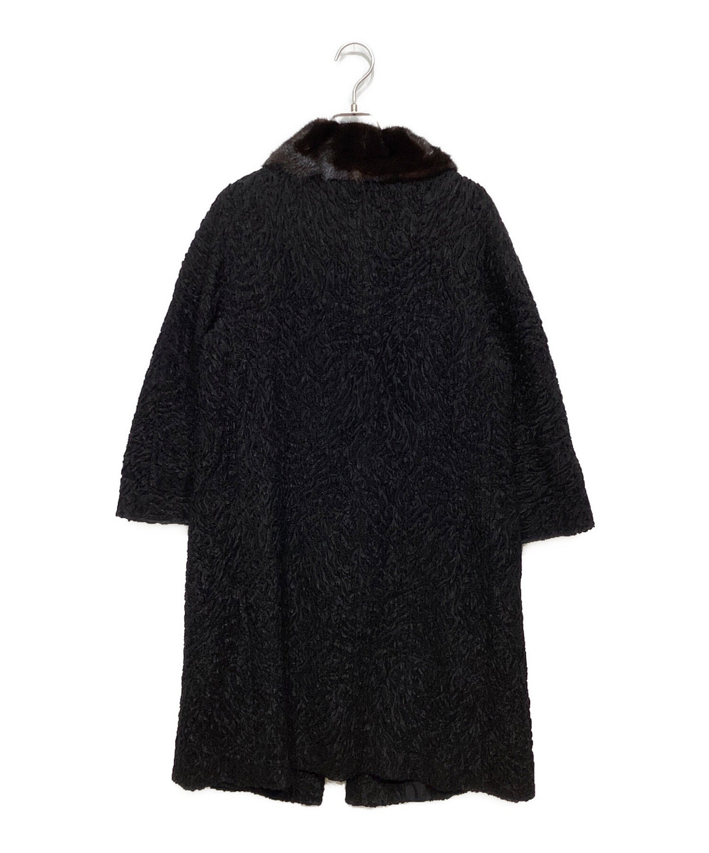 [Pre-owned] FENDI Jacquard Coat with Mink Fur Collar