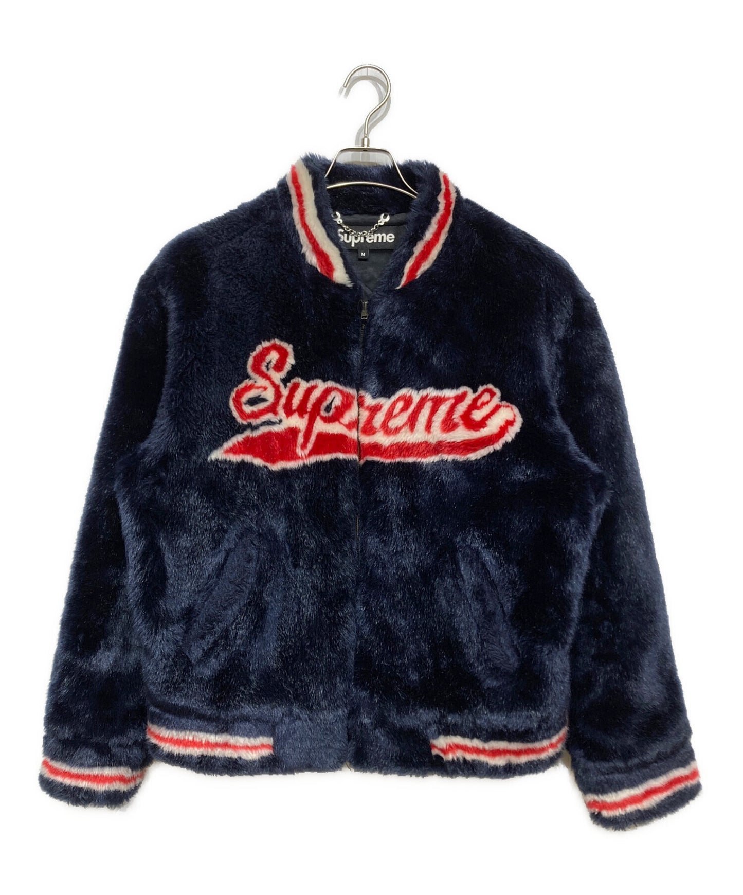 [Pre-owned] SUPREME Faux Fur Varsity Jacket