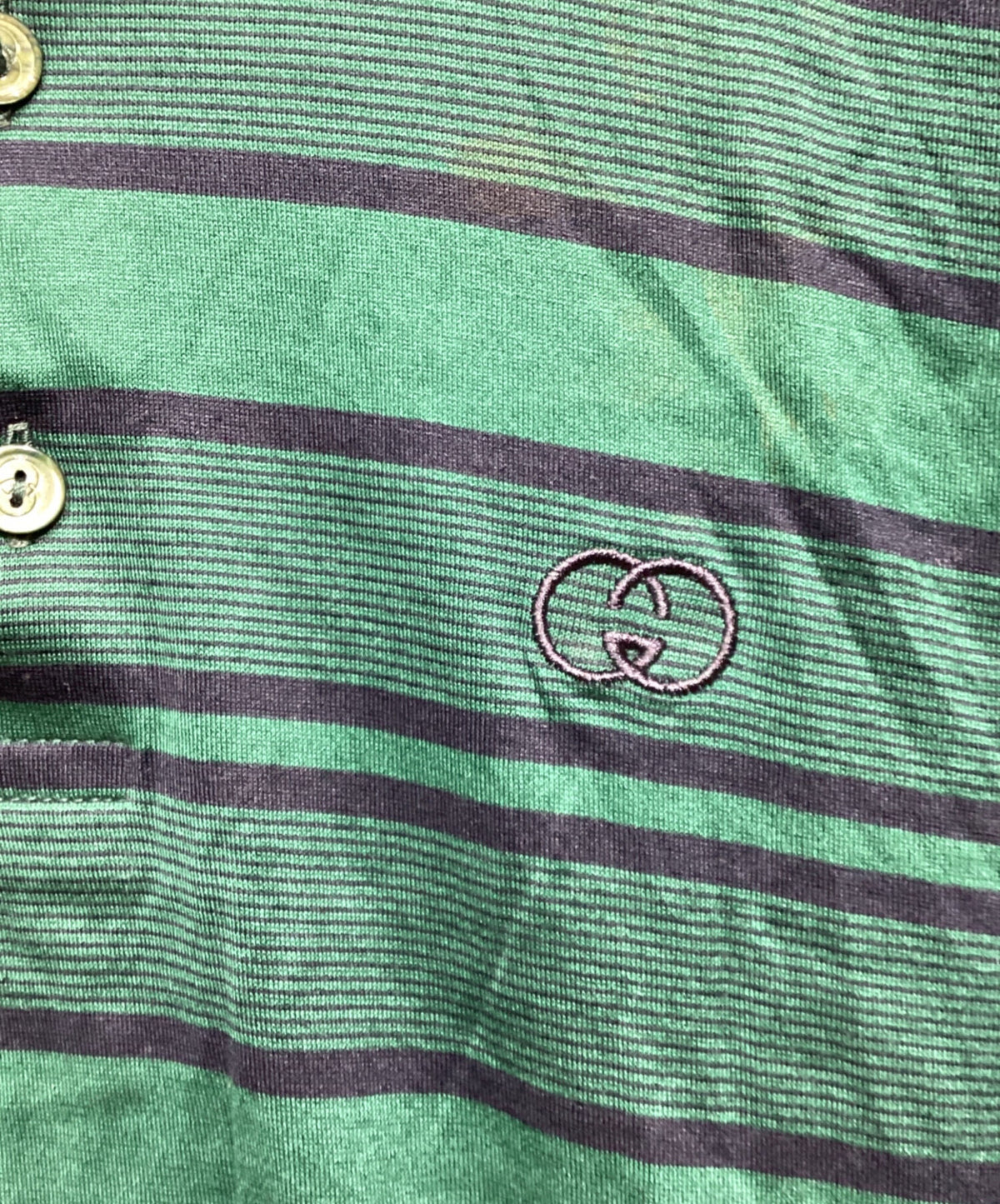 [Pre-owned] GUCCI Striped Polo Shirt