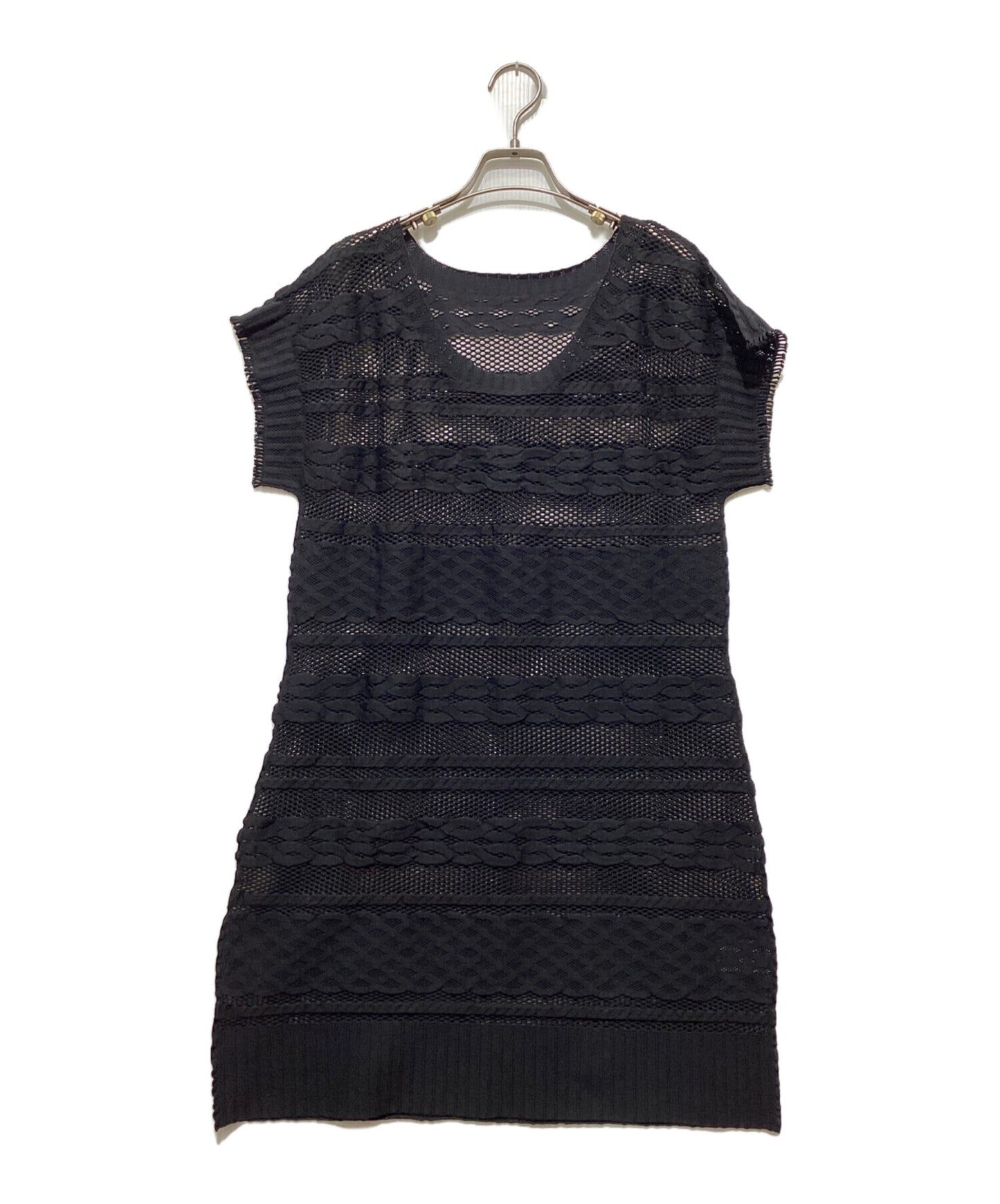 [Pre-owned] PLEATS PLEASE Mesh Woven Dress / Short Sleeved Dress PP04LT943