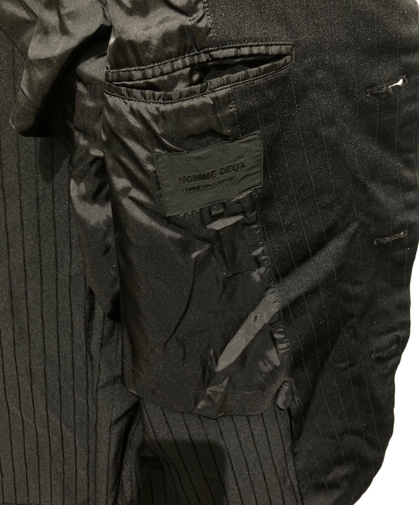 [Pre-owned] COMME des GARCONS HOMME DEUX Poly-cushioned 4B striped tailored jacket DM-J043