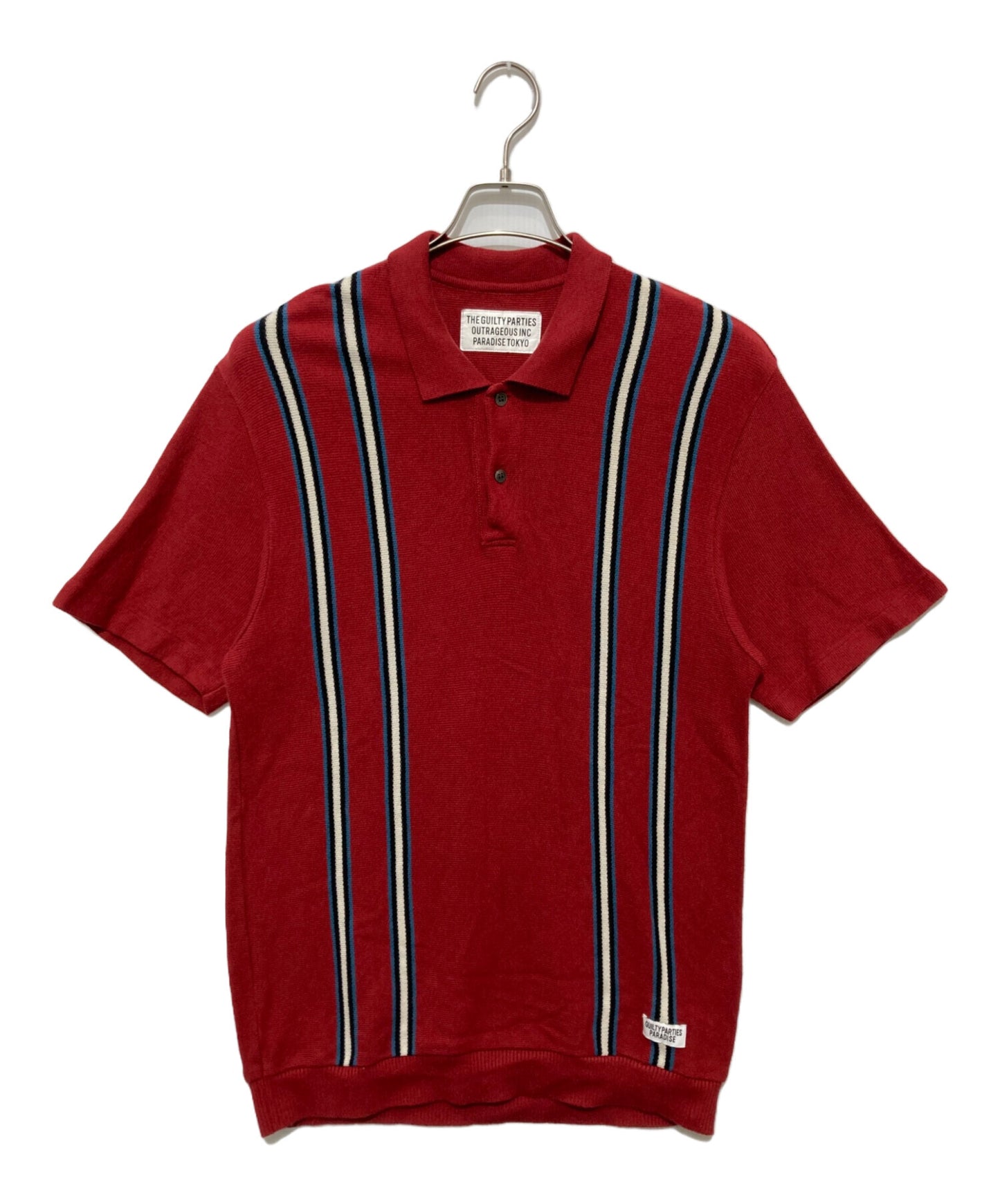 [Pre-owned] WACKO MARIA 24SS STRIPED KNIT POLO SHIRT 24SS-WMK-KN12