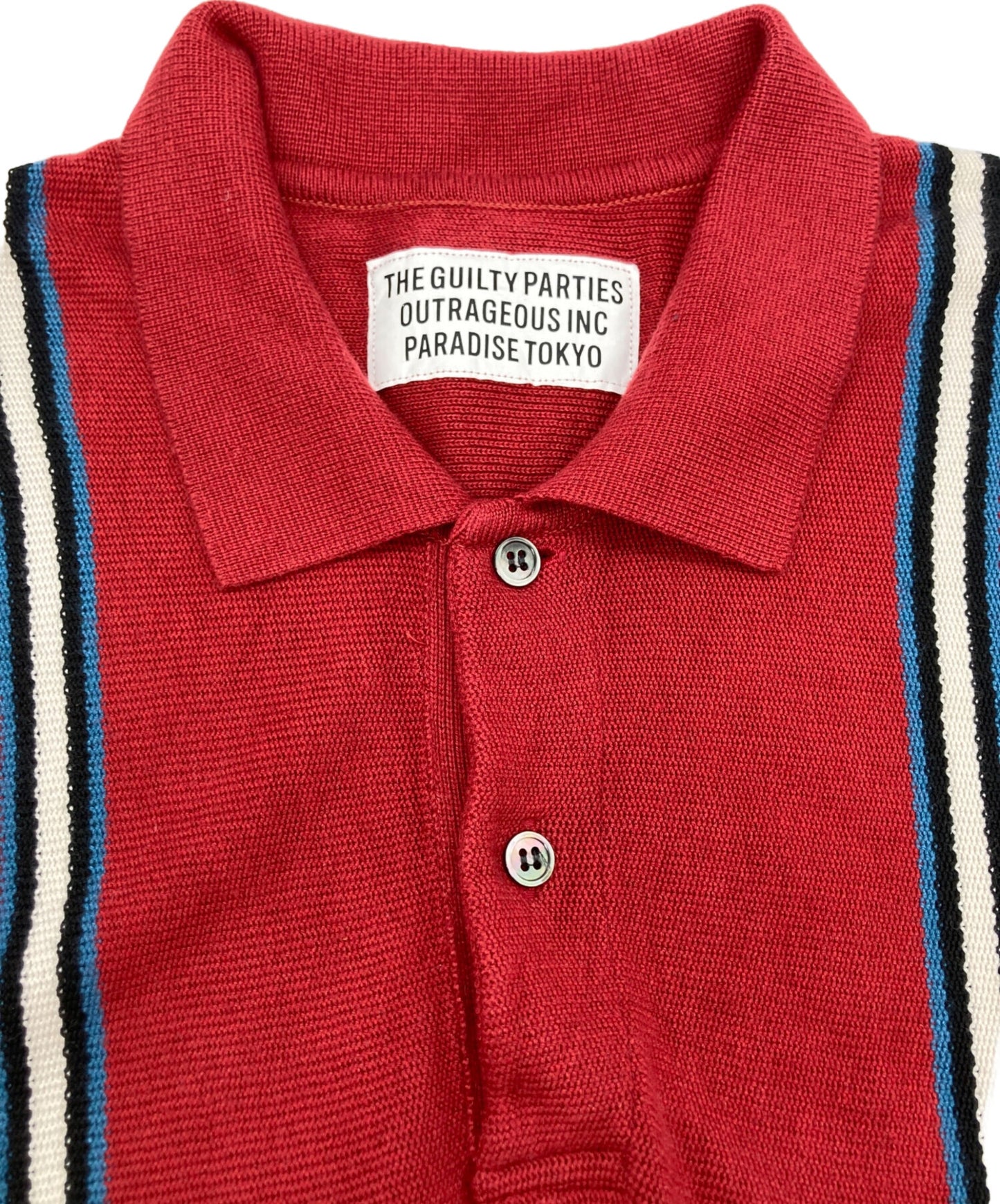 [Pre-owned] WACKO MARIA 24SS STRIPED KNIT POLO SHIRT 24SS-WMK-KN12