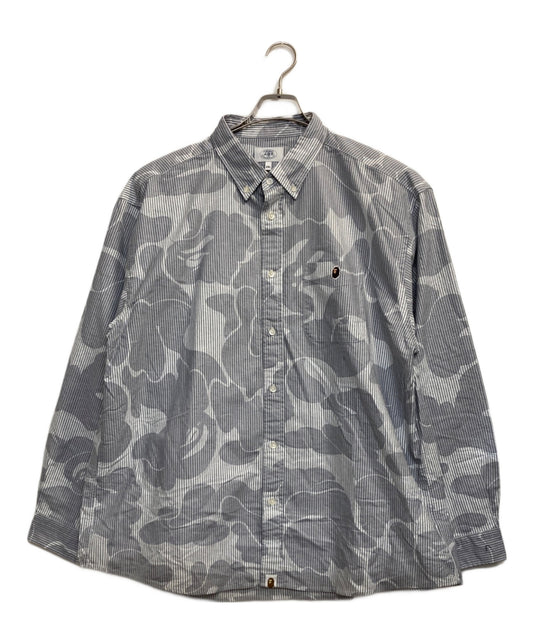 [Pre-owned] A BATHING APE SOLID CAMO STRIPE RELAXED FIT SHIRT 001SHK801003M