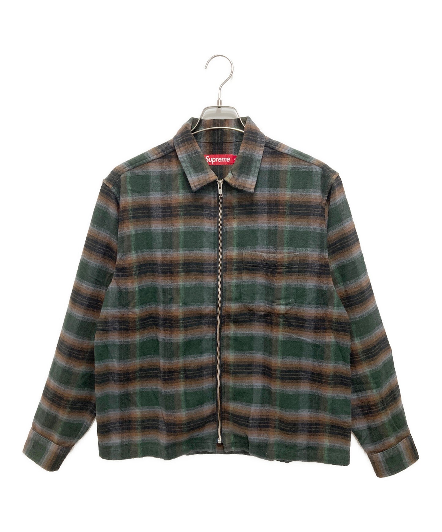 [Pre-owned] SUPREME Shadow Plaid Flannel Zip Up Shirt