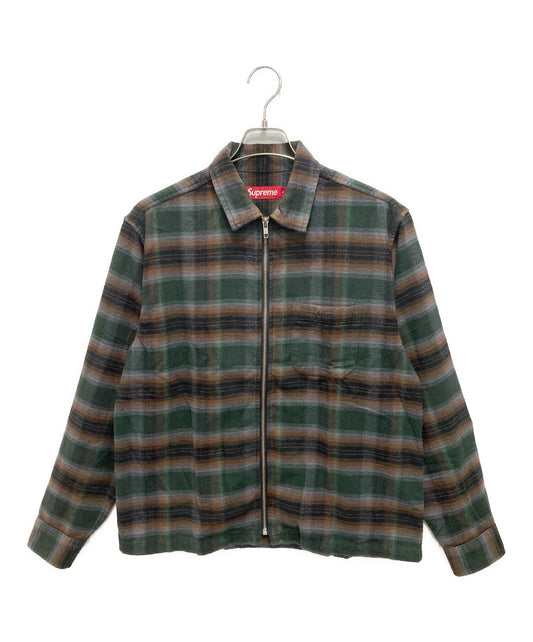 [Pre-owned] SUPREME Shadow Plaid Flannel Zip Up Shirt