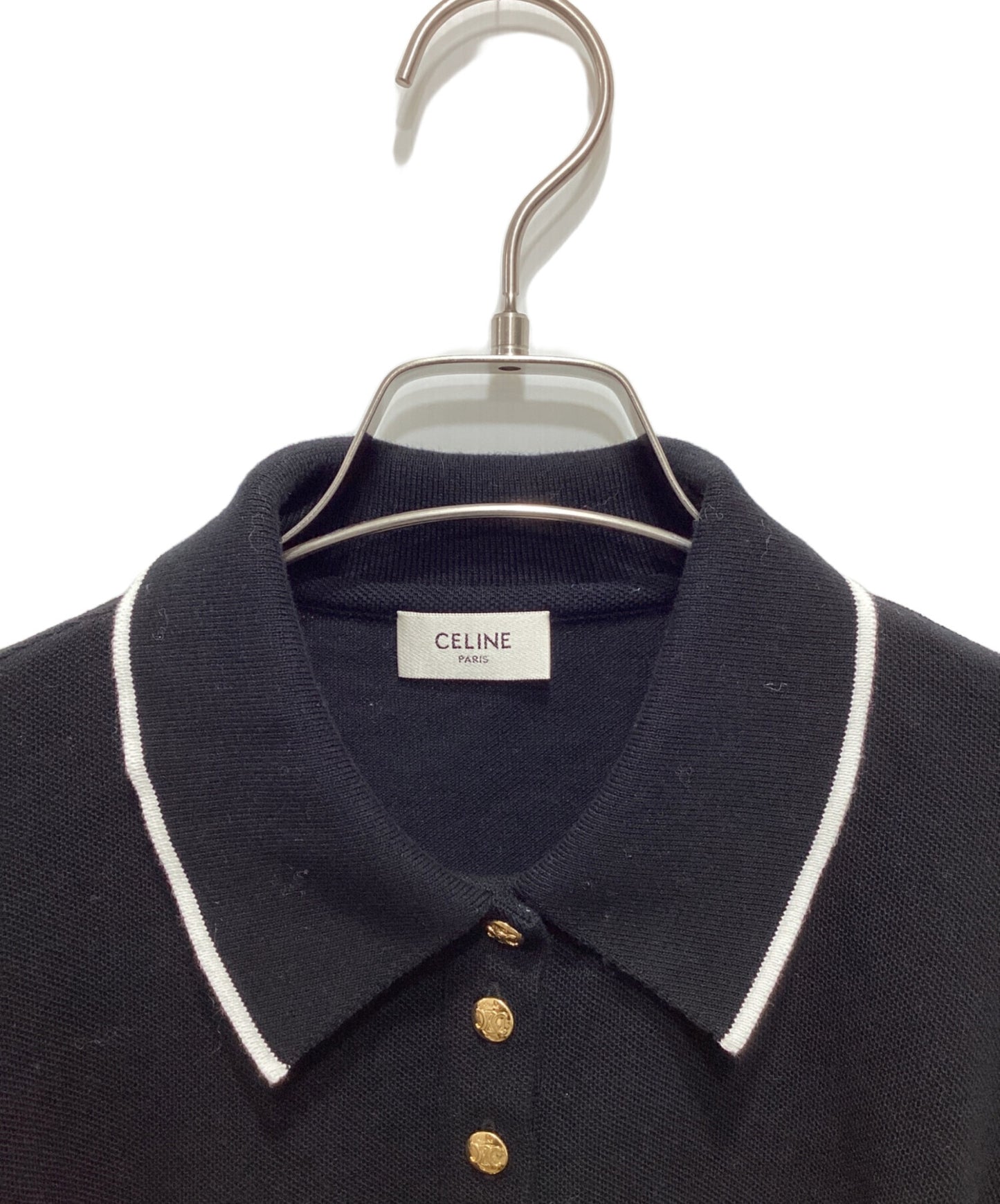 [Pre-owned] CELINE Cropped Triomphe Polo Shirt/23SS 2X29E043F