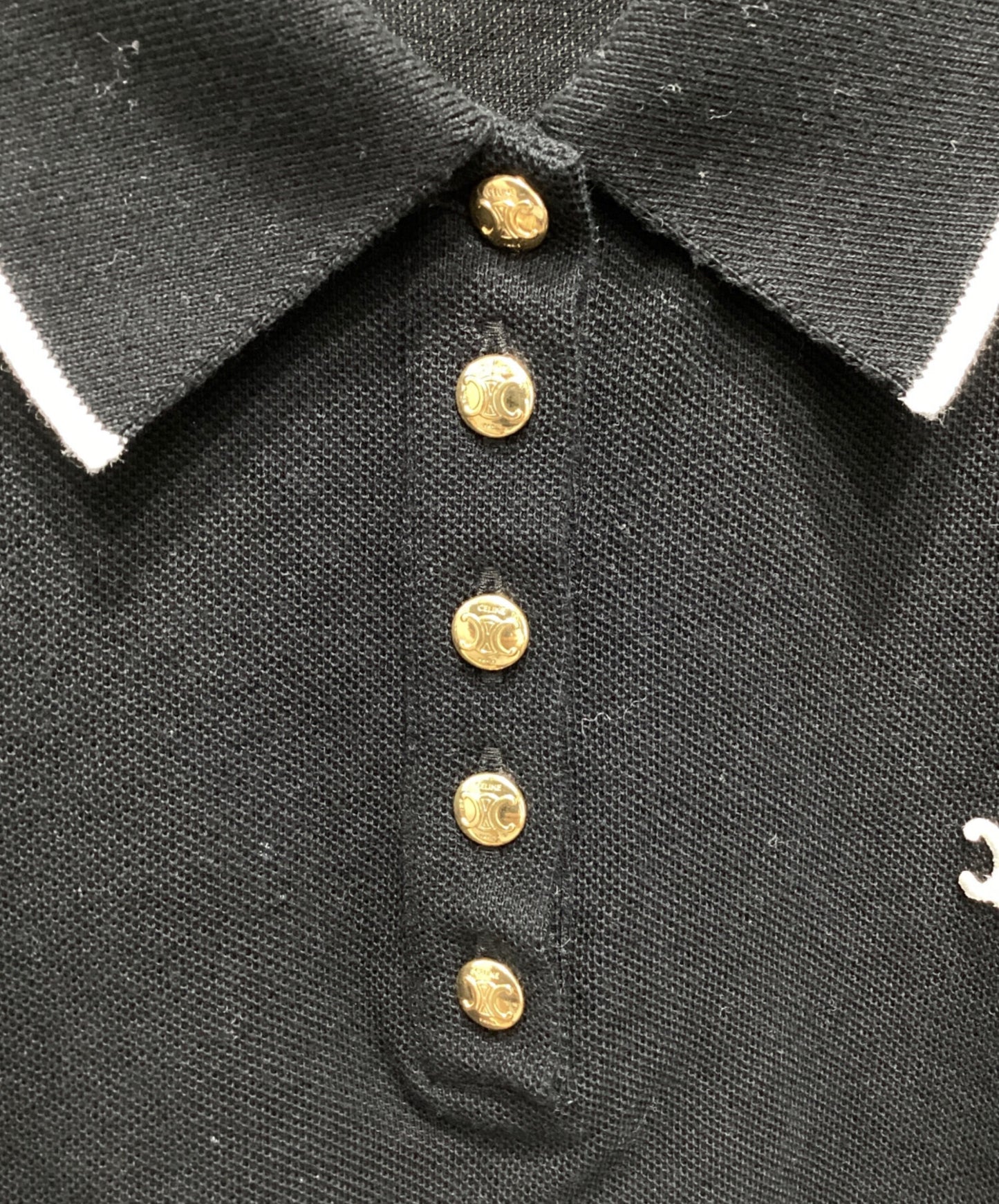 [Pre-owned] CELINE Cropped Triomphe Polo Shirt/23SS 2X29E043F