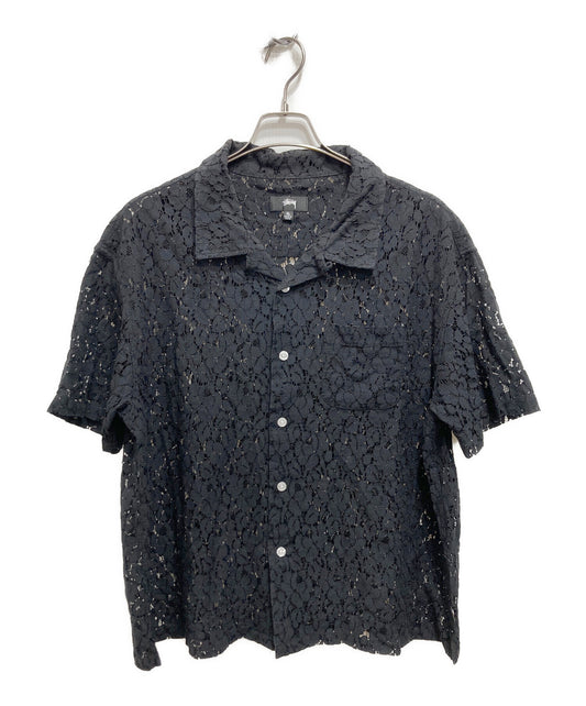 [Pre-owned] stussy Floral Pattern Lace / Open Collar Shirt 1110178