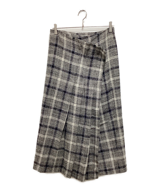 [Pre-owned] Y's pleated check wrap skirt YJ-S06-111