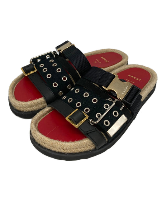 [Pre-owned] sacai Buckled Strap, Vibram Sole, Flat Sandals 20-05118
