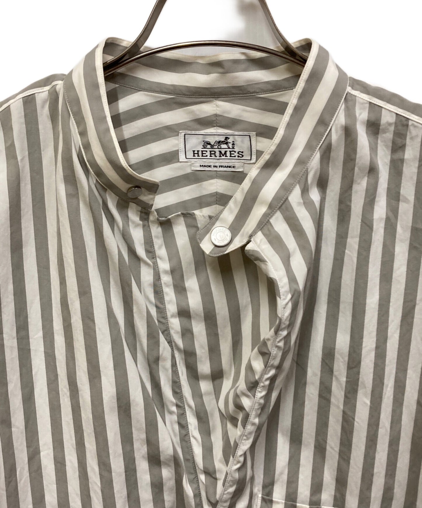 [Pre-owned] HERMES Serie Button Collarless Shirt