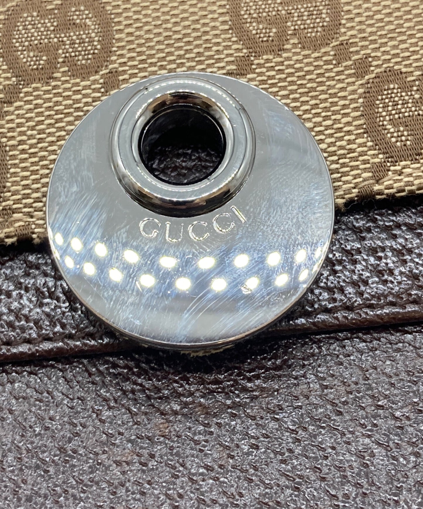 [Pre-owned] GUCCI GG canvas trifold wallet 120933