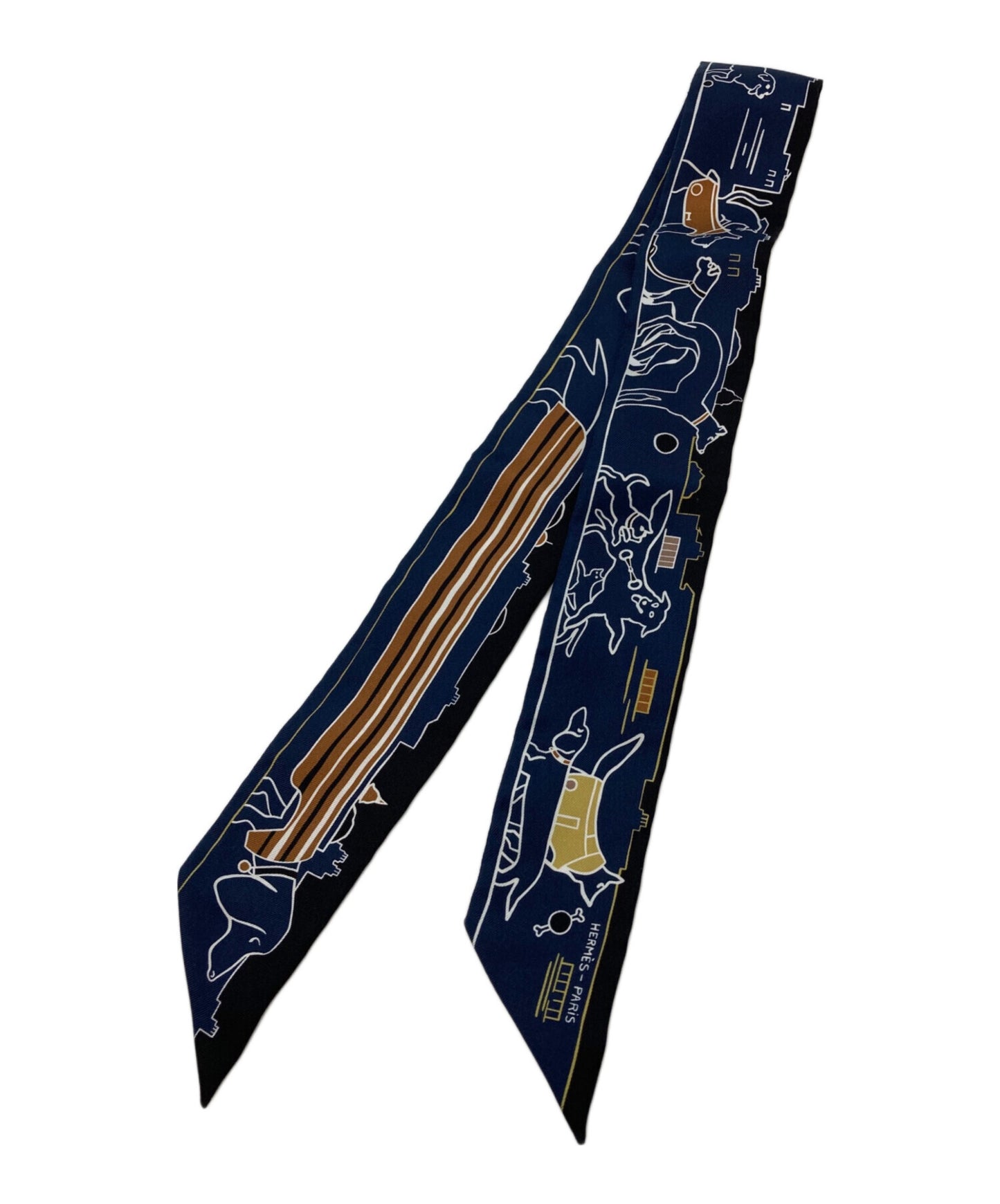 [Pre-owned] HERMES Twilly Les Chiens Parisiens Parisien Dogs