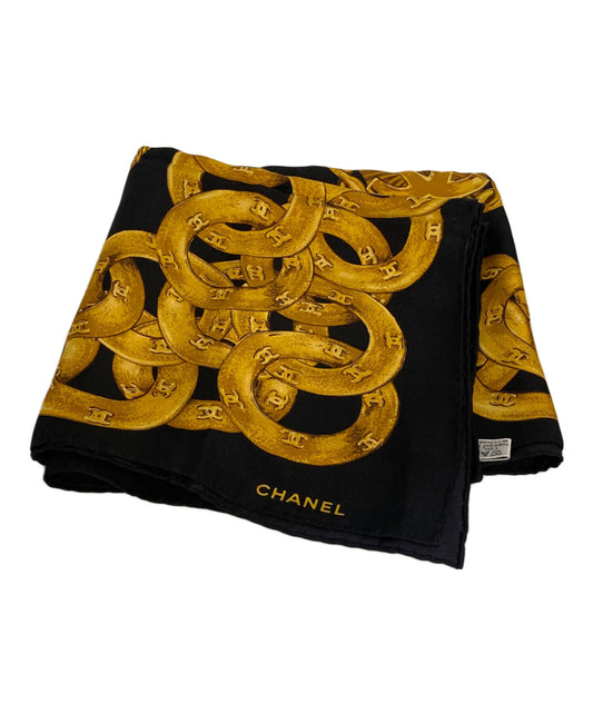 [Pre-owned] CHANEL Chain Pattern Coco Mark Scarf