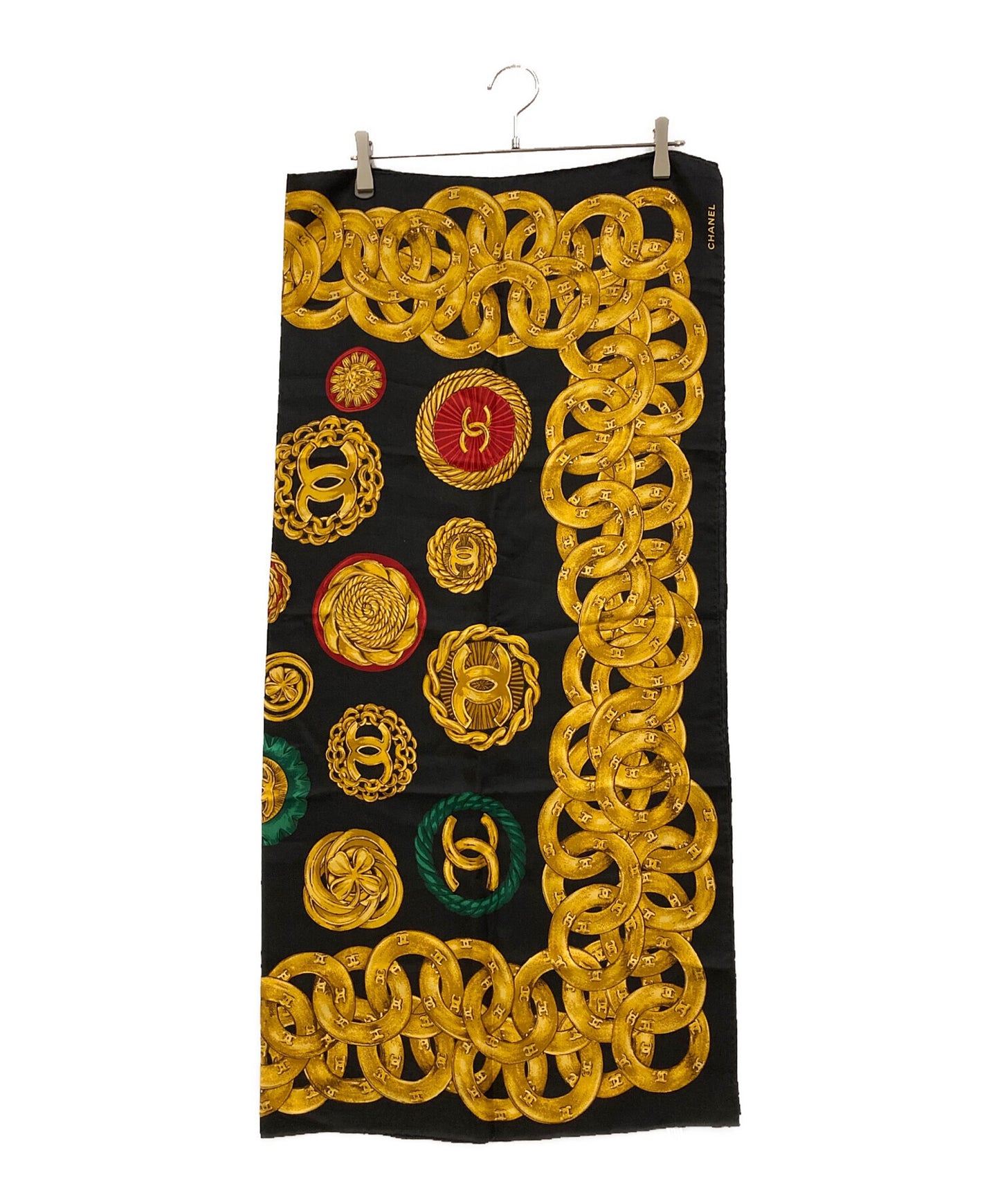 [Pre-owned] CHANEL Chain Pattern Coco Mark Scarf