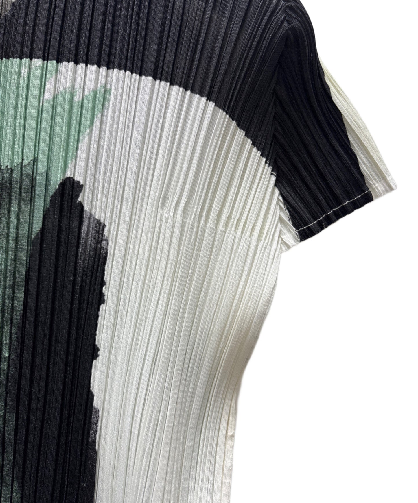 [Pre-owned] PLEATS PLEASE Pleated blouse with all-over pattern PP81-JK711