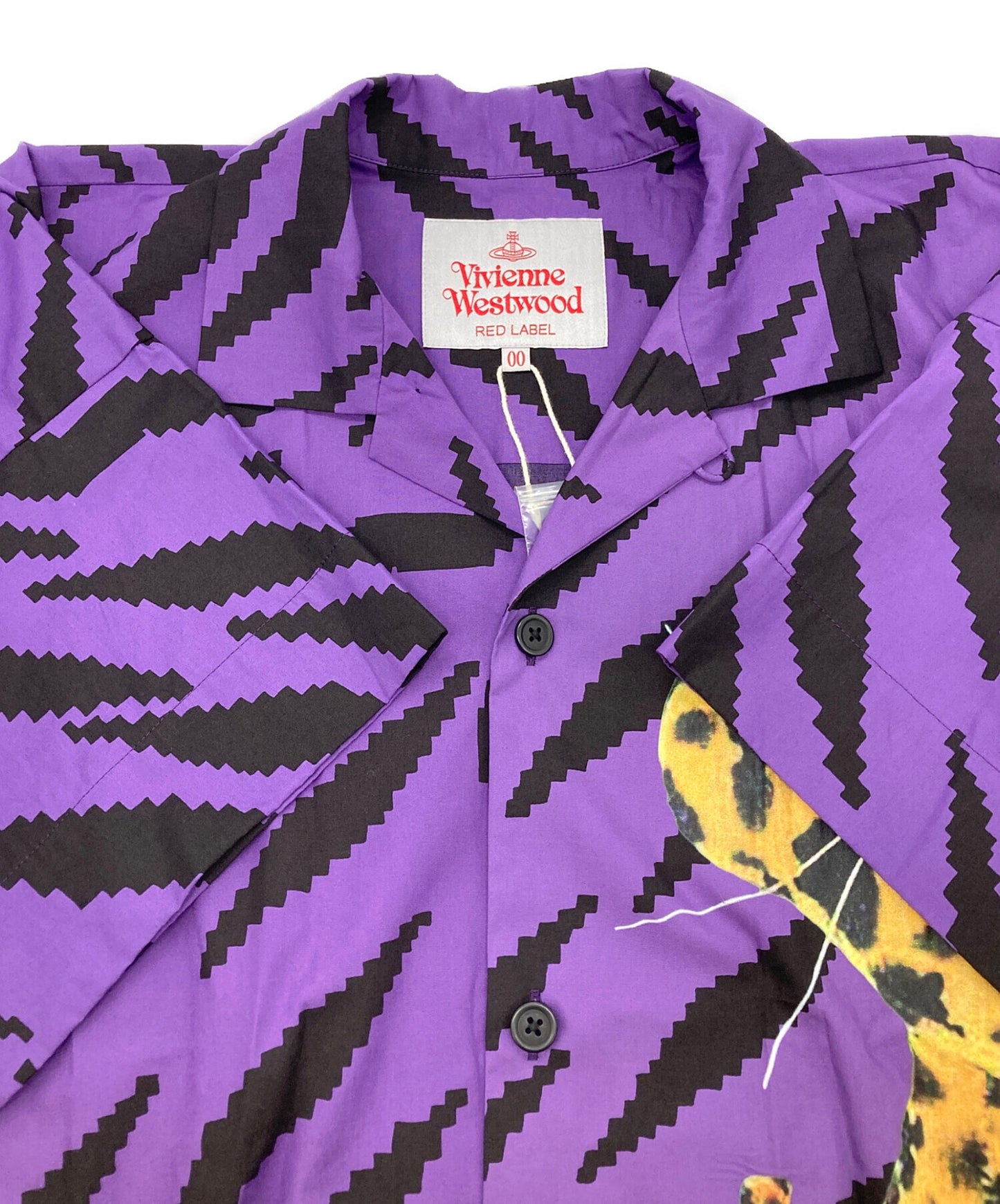 [Pre-owned] Vivienne Westwood RED LABEL Tiger stripe print open collar shirt 16-12-851021-00