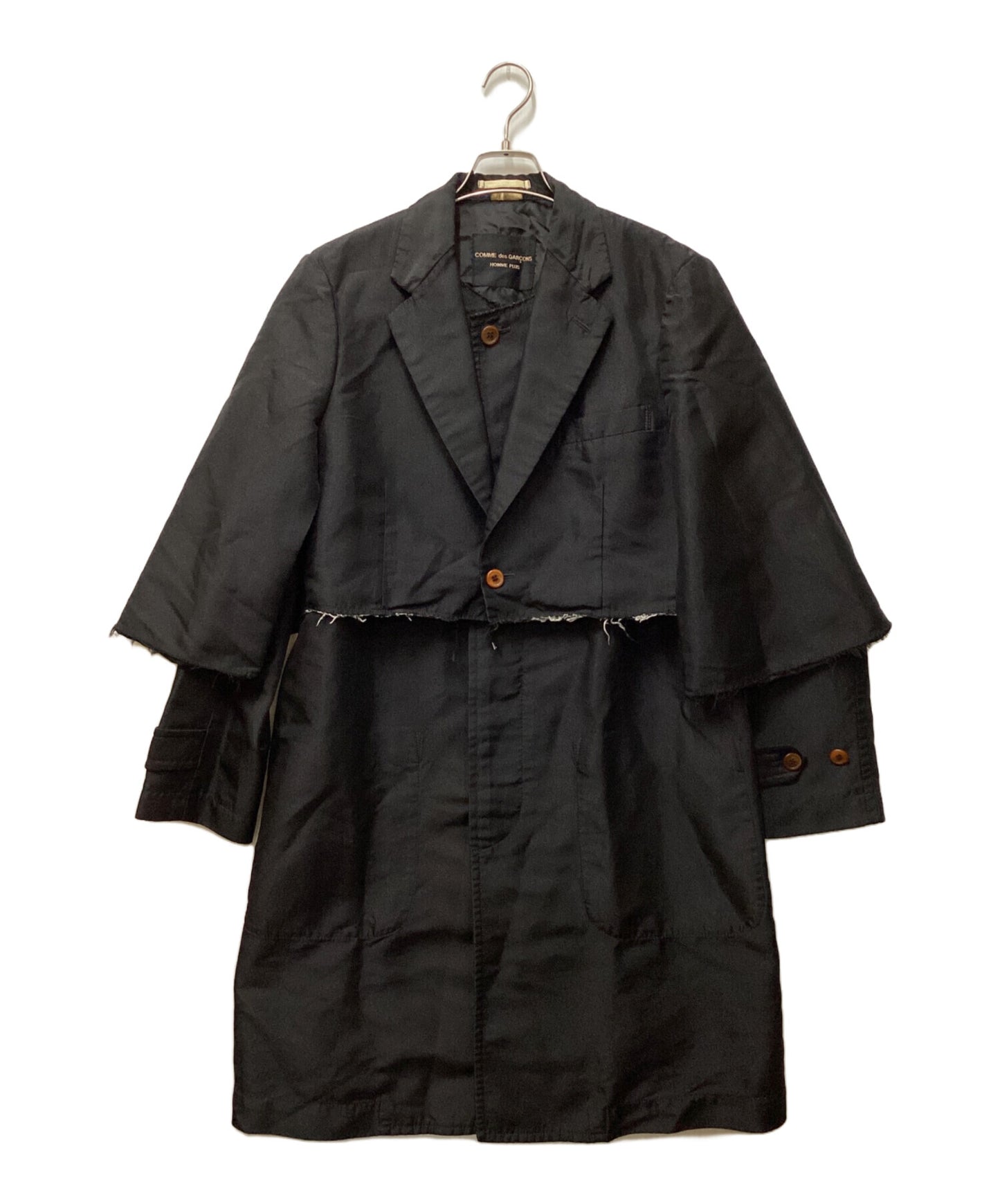 [Pre-owned] COMME des GARCONS HOMME PLUS hemmed-detailed coat PF-J065