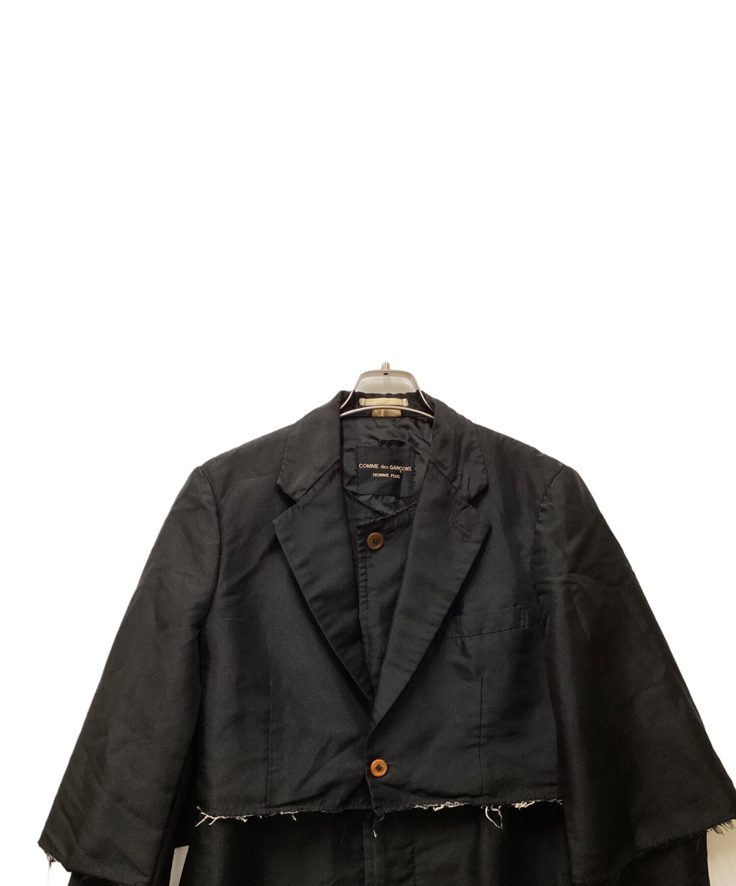 [Pre-owned] COMME des GARCONS HOMME PLUS hemmed-detailed coat PF-J065