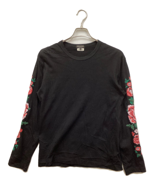 [Pre-owned] COMME des GARCONS HOMME PLUS Rose Embroidery Long Sleeve T-Shirt PI-T027