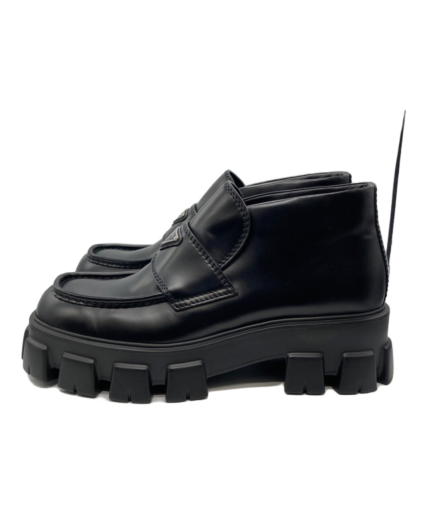 [Pre-owned] PRADA Monolith Short Loafer Boots 2TE194