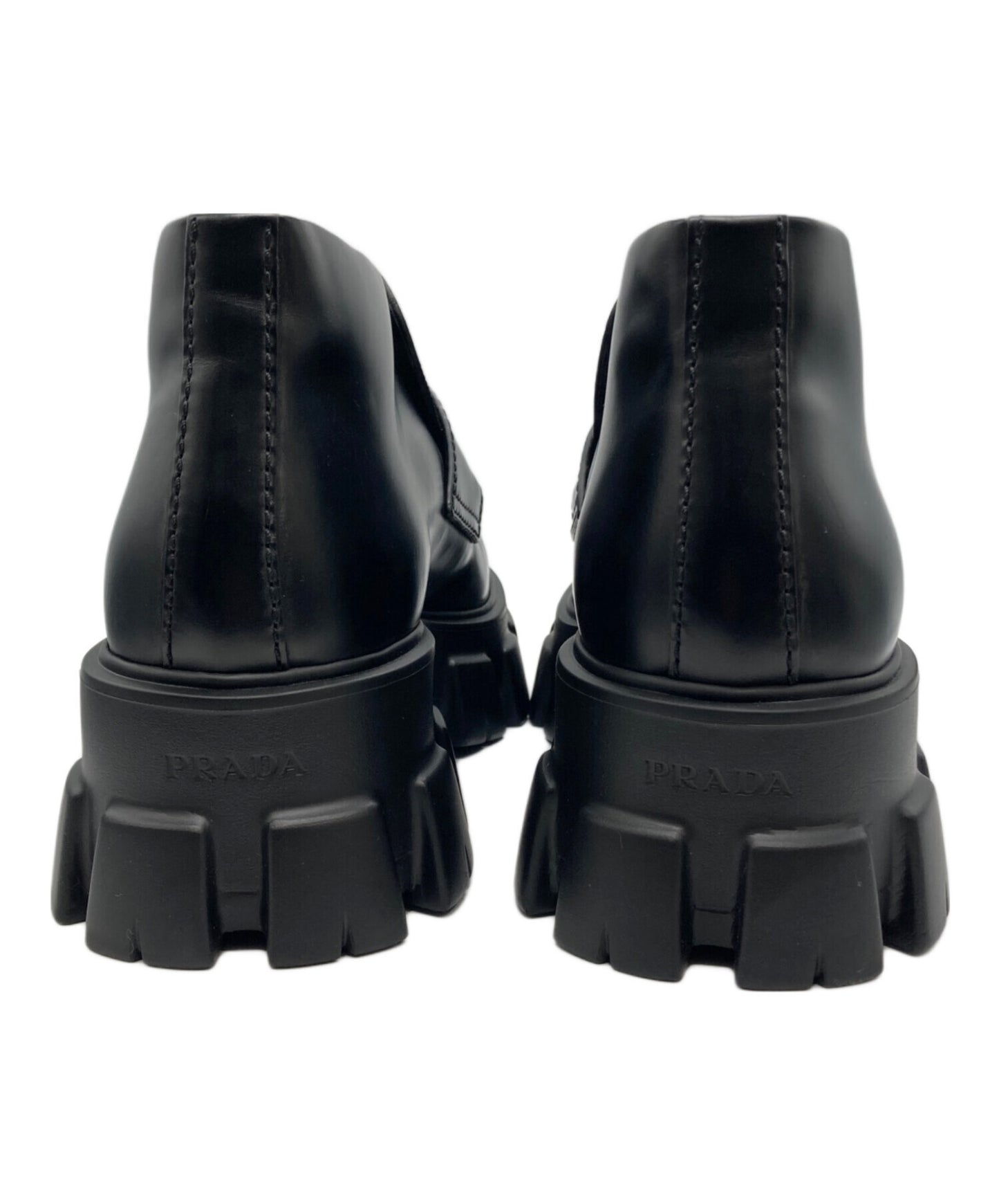 [Pre-owned] PRADA Monolith Short Loafer Boots 2TE194