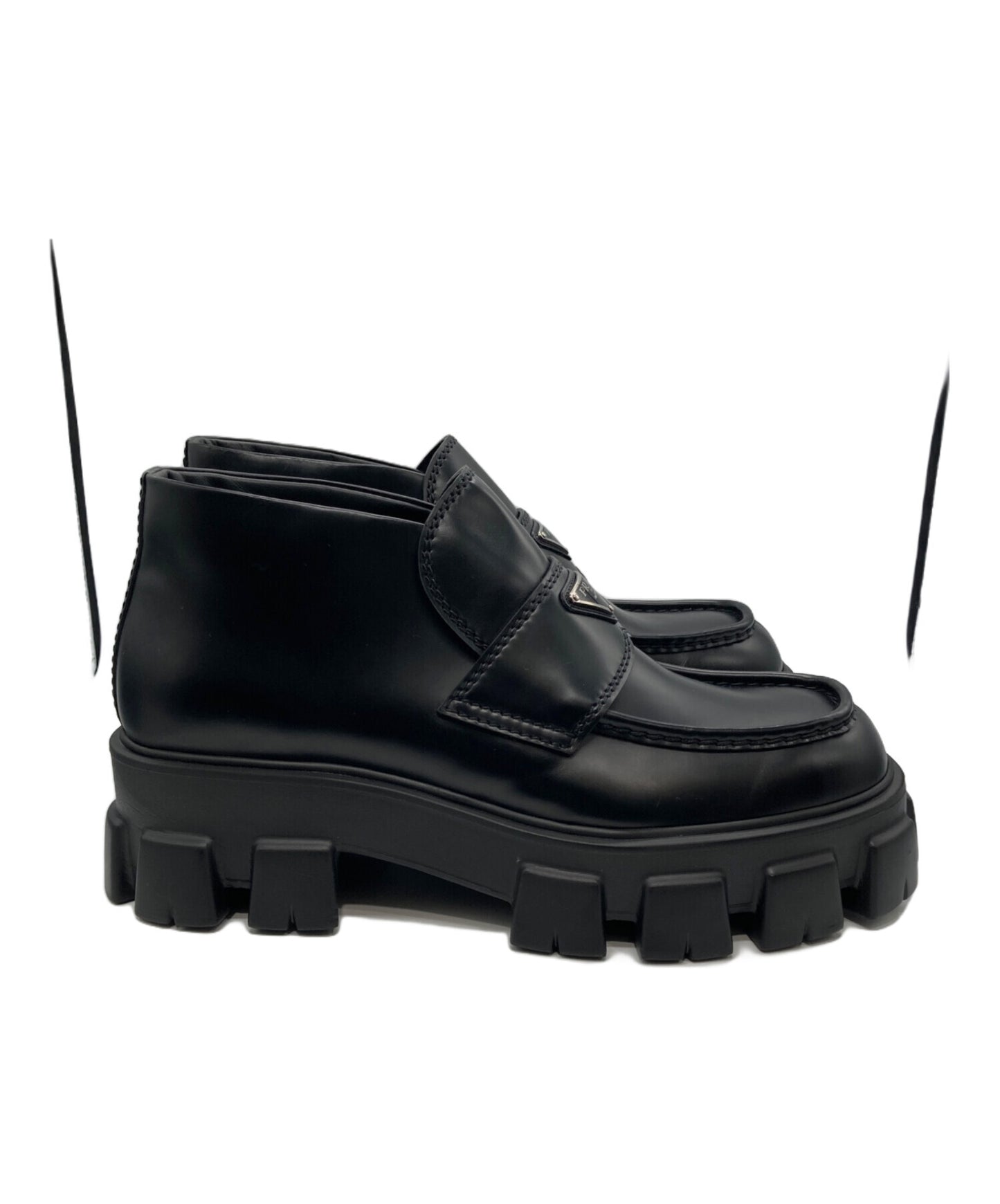 [Pre-owned] PRADA Monolith Short Loafer Boots 2TE194