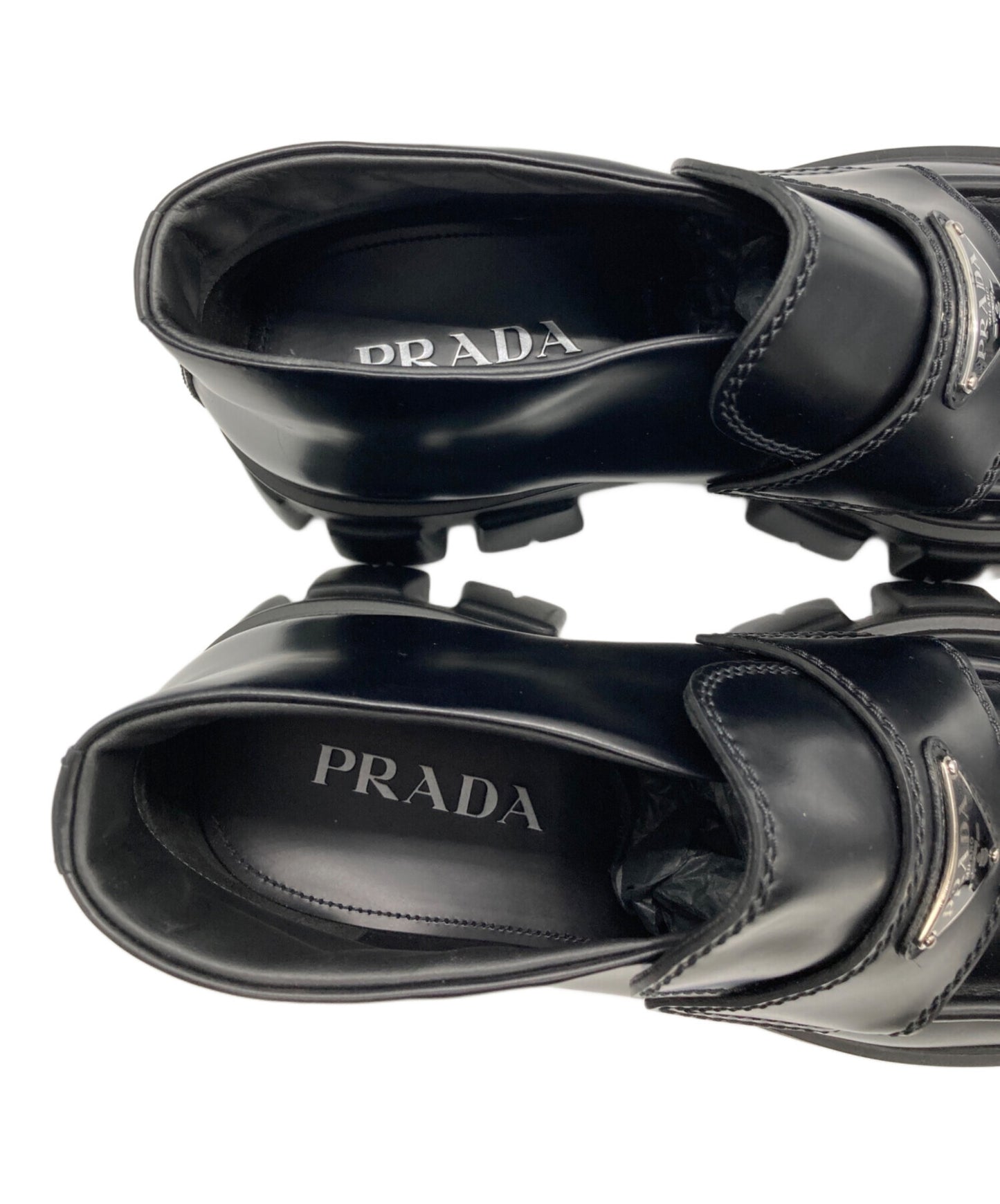 [Pre-owned] PRADA Monolith Short Loafer Boots 2TE194
