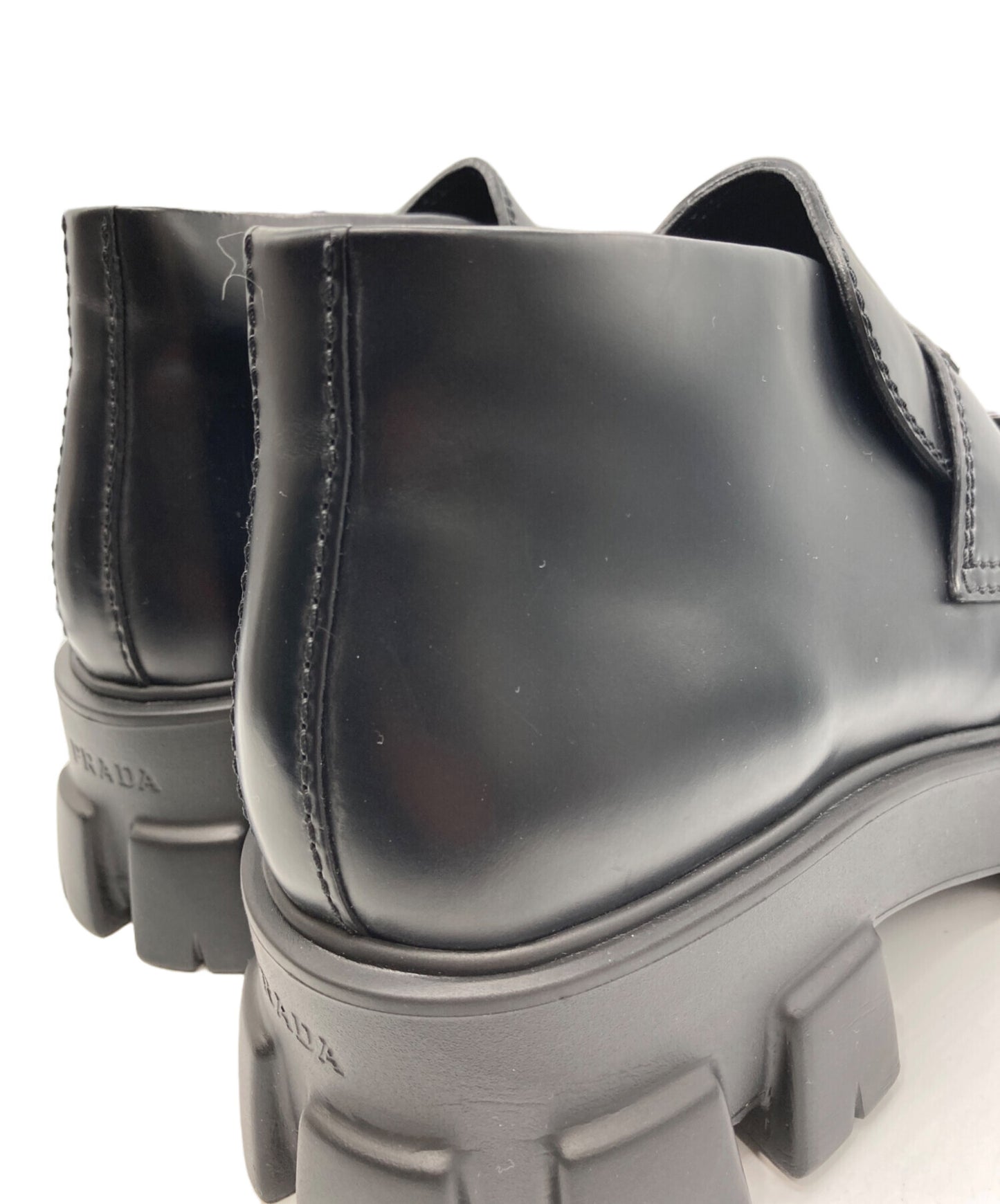 [Pre-owned] PRADA Monolith Short Loafer Boots 2TE194