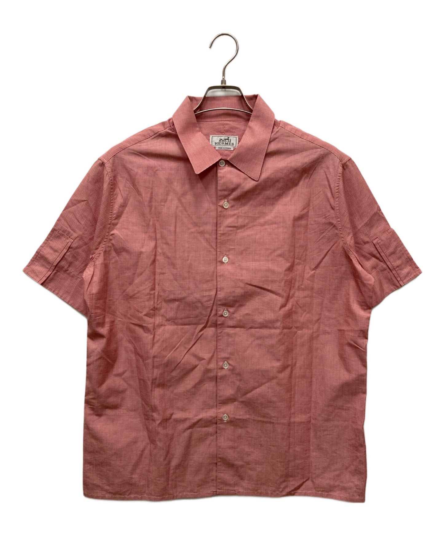 [Pre-owned] HERMES Strap Sleeve Striped Shirt