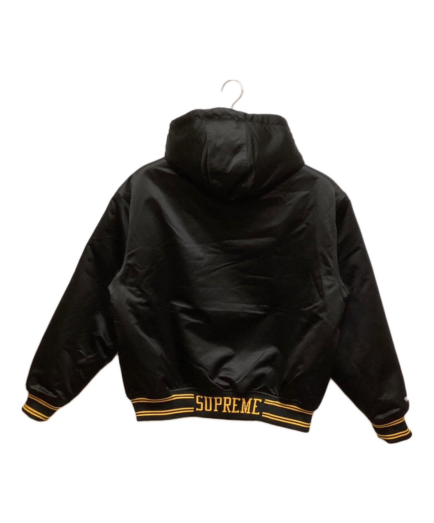 [Pre-owned] SUPREME Lined Hooded Satin Varsity Jacket