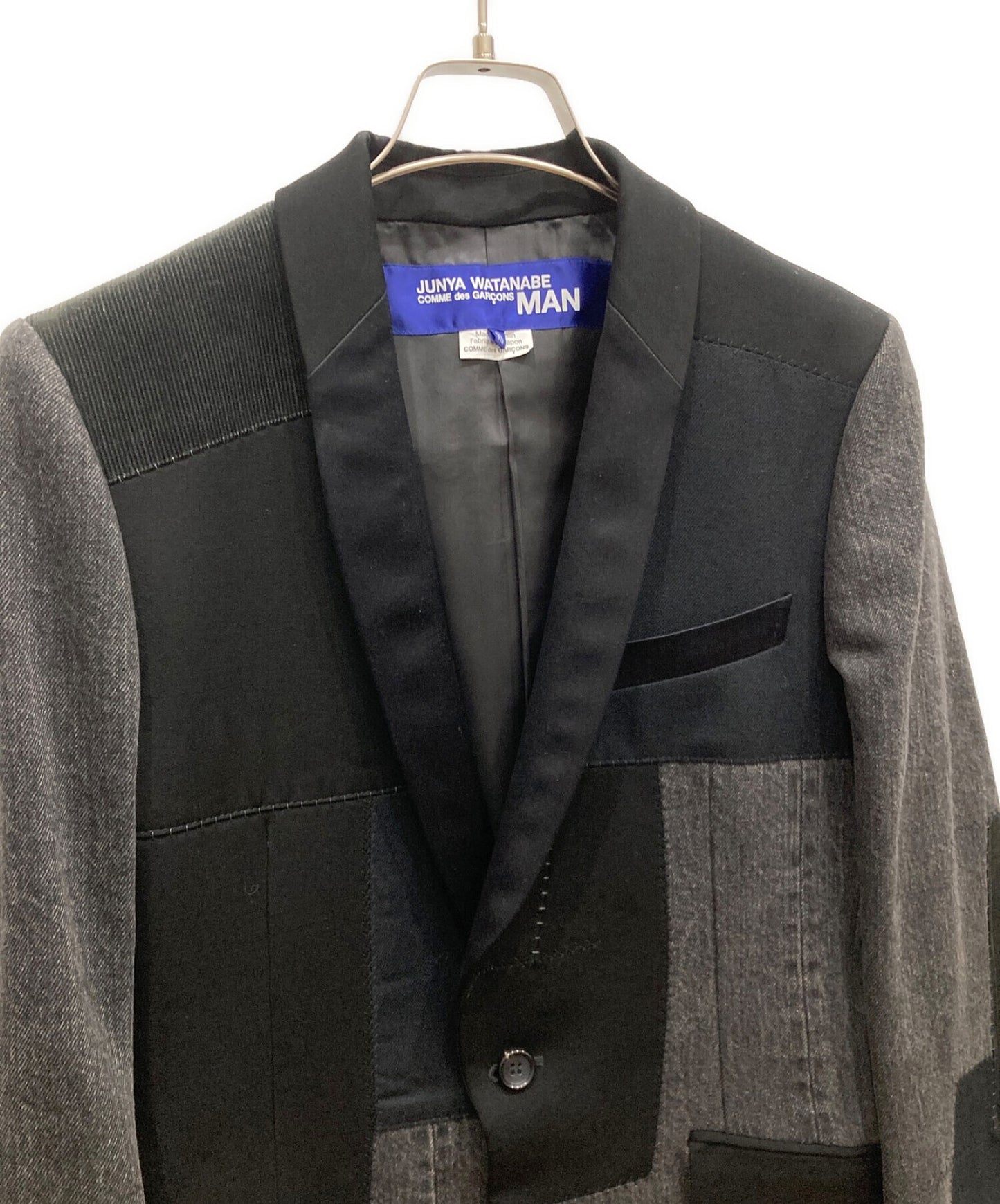 [Pre-owned] COMME des GARCONS JUNYA WATANABE MAN Tuxedo Patchwork Jacket WP-J013 / AD2015 / 15AW Denim Crazy Pattern Docking wp-j013 / ad2015 / 15aw