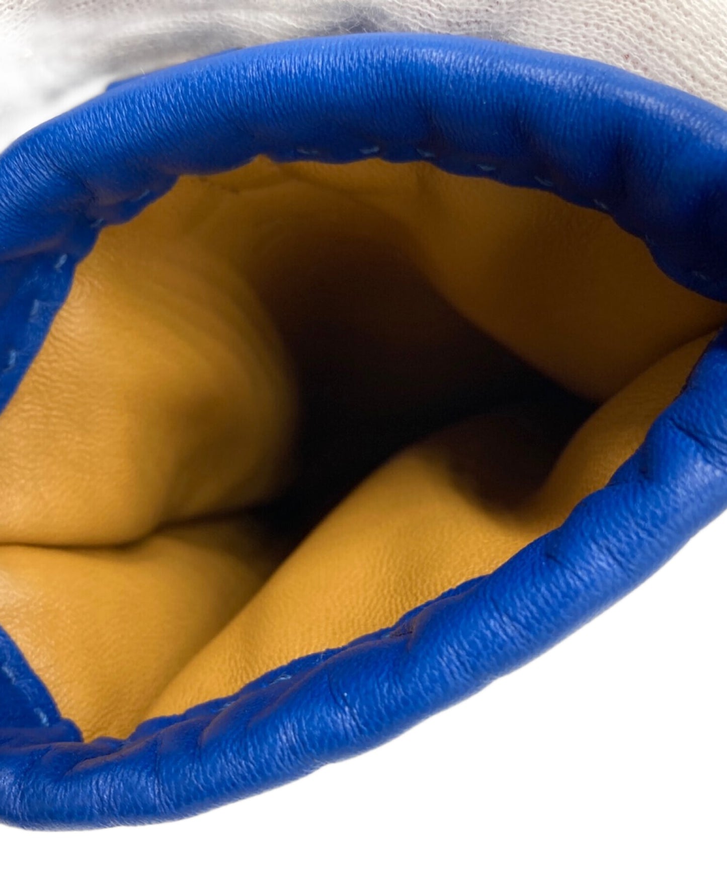 [Pre-owned] HERMES PIRO Añomiro phone case / serie button / drawstring / logo / accessory case / blue / import / luxury